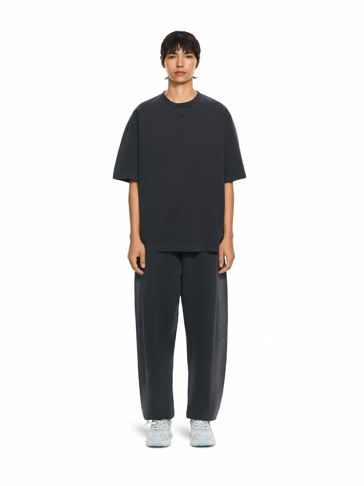 OFF WHITE Laundry Off Stamp Skate T-Shirt Discharged Dark Slate Dark Slate 2FA00442T