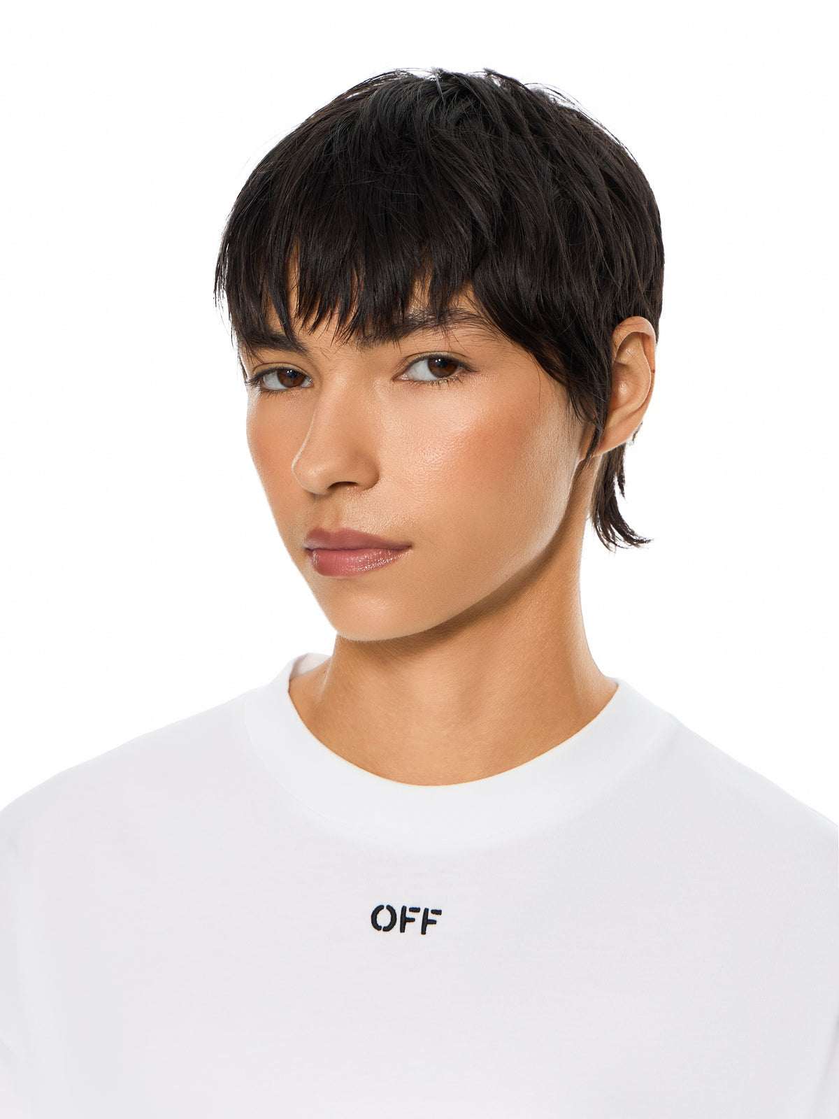 OFF WHITE Off Stamp Shoulder T-Shirt White-Black 2FA00443T