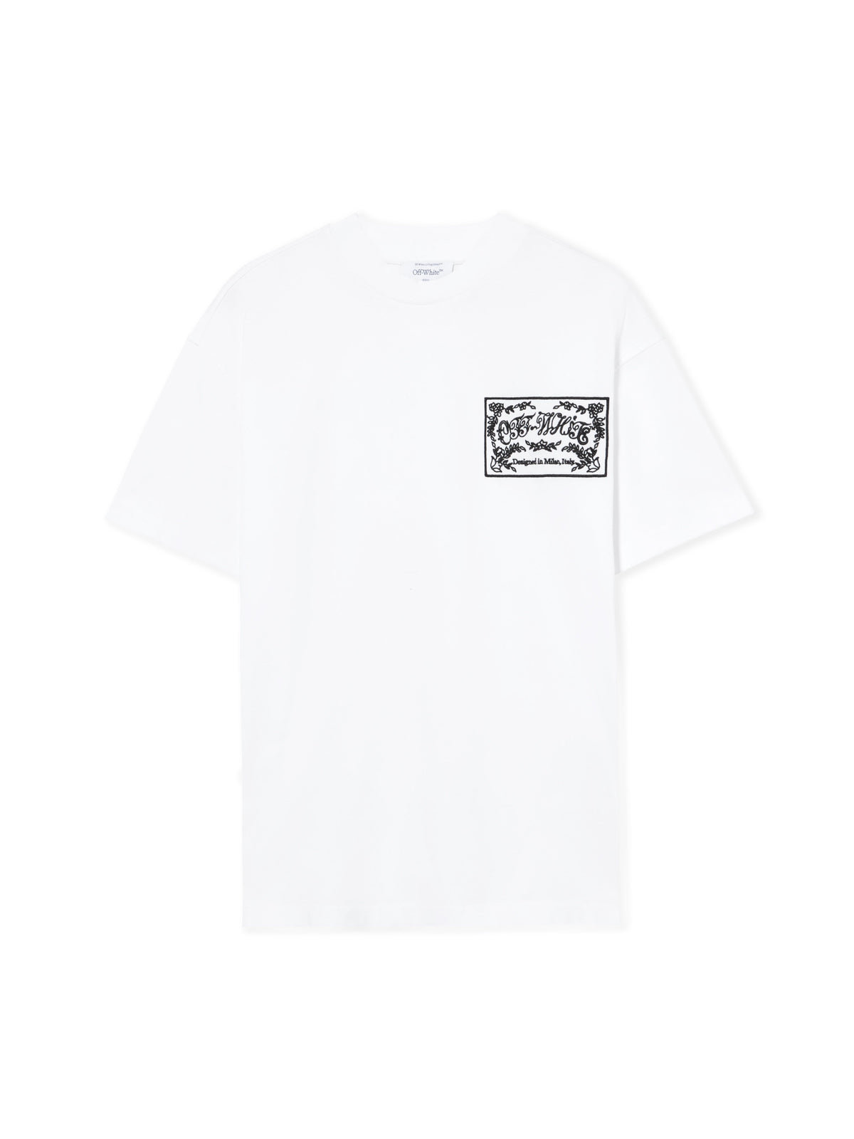 OFF WHITE Embroidered Paisley Logo T-Shirt White-White 2FA00556T