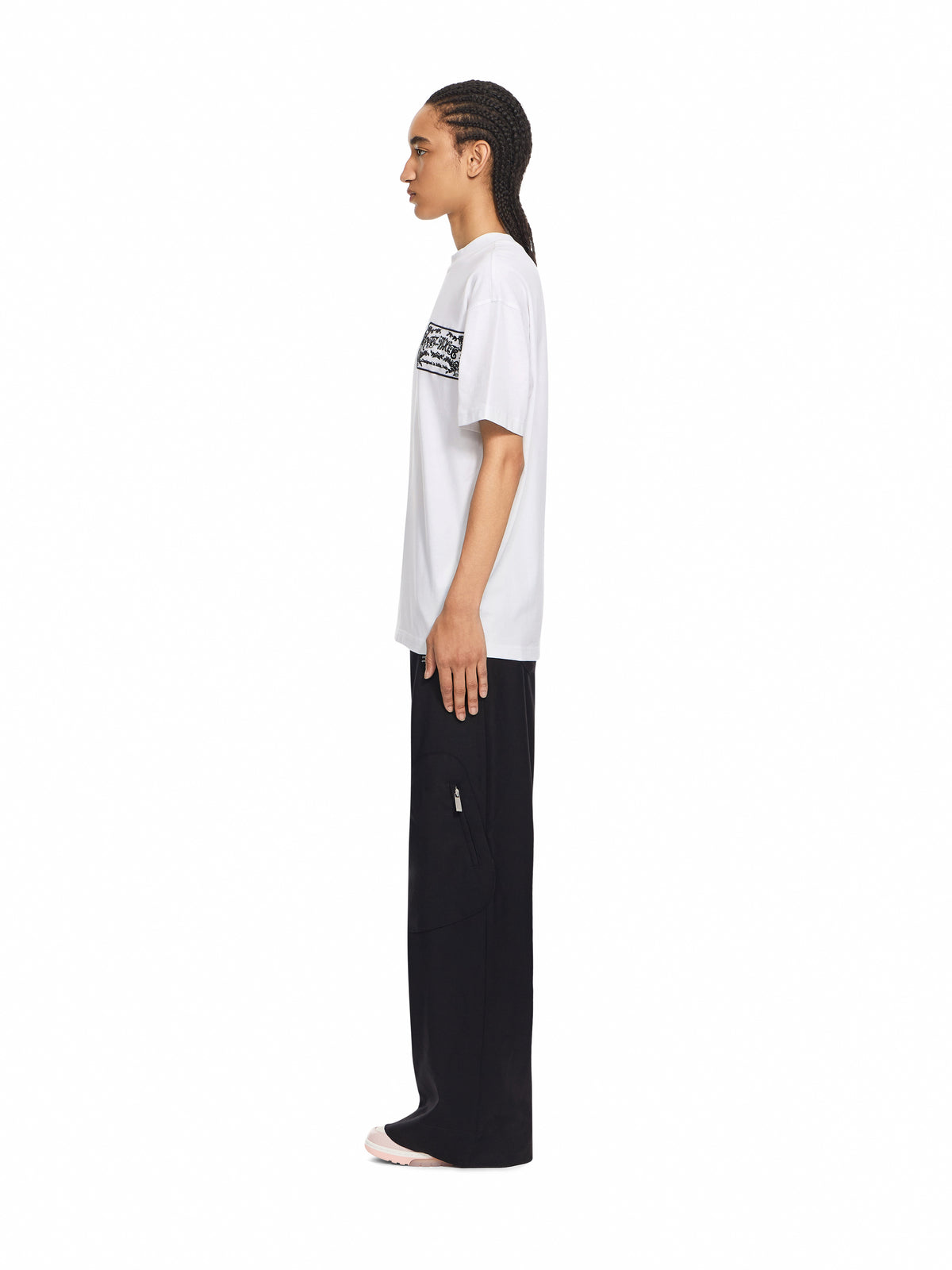 OFF WHITE Embroidered Paisley Logo T-Shirt White-White 2FA00556T