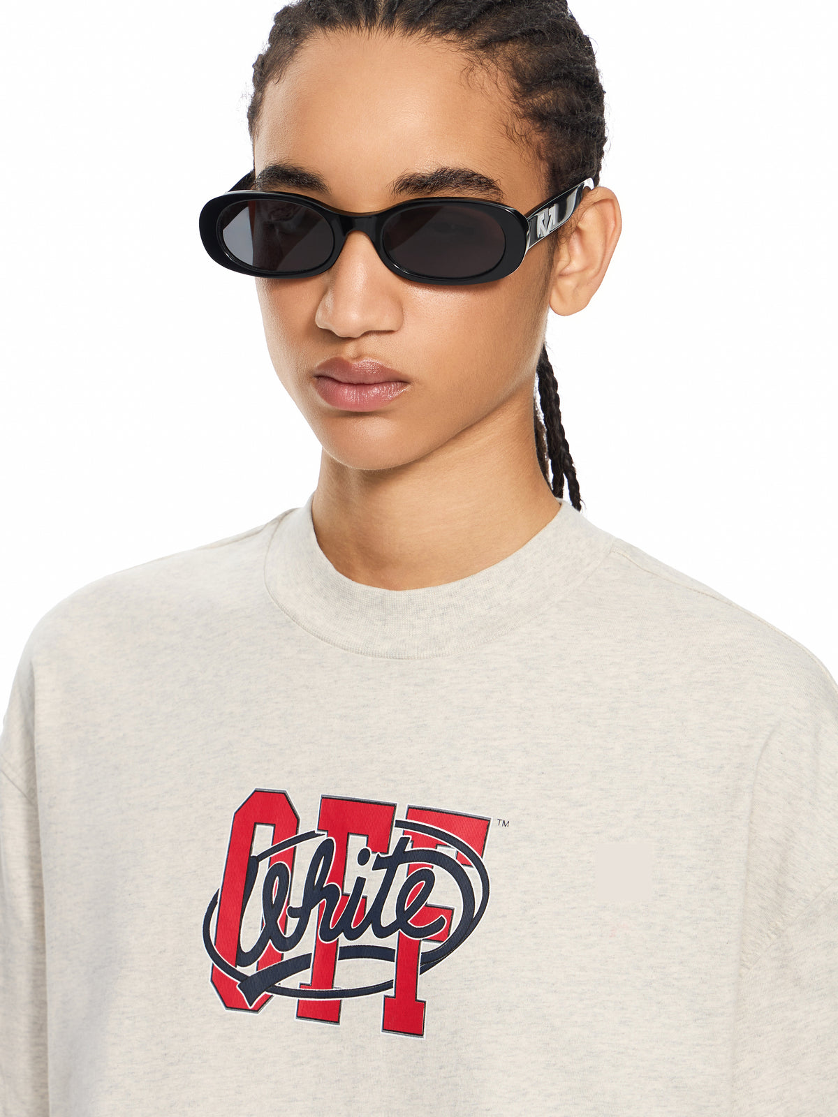 OFF WHITE Off College Regular T-Shirt Grey Melange High Risk Red 2FA00587T