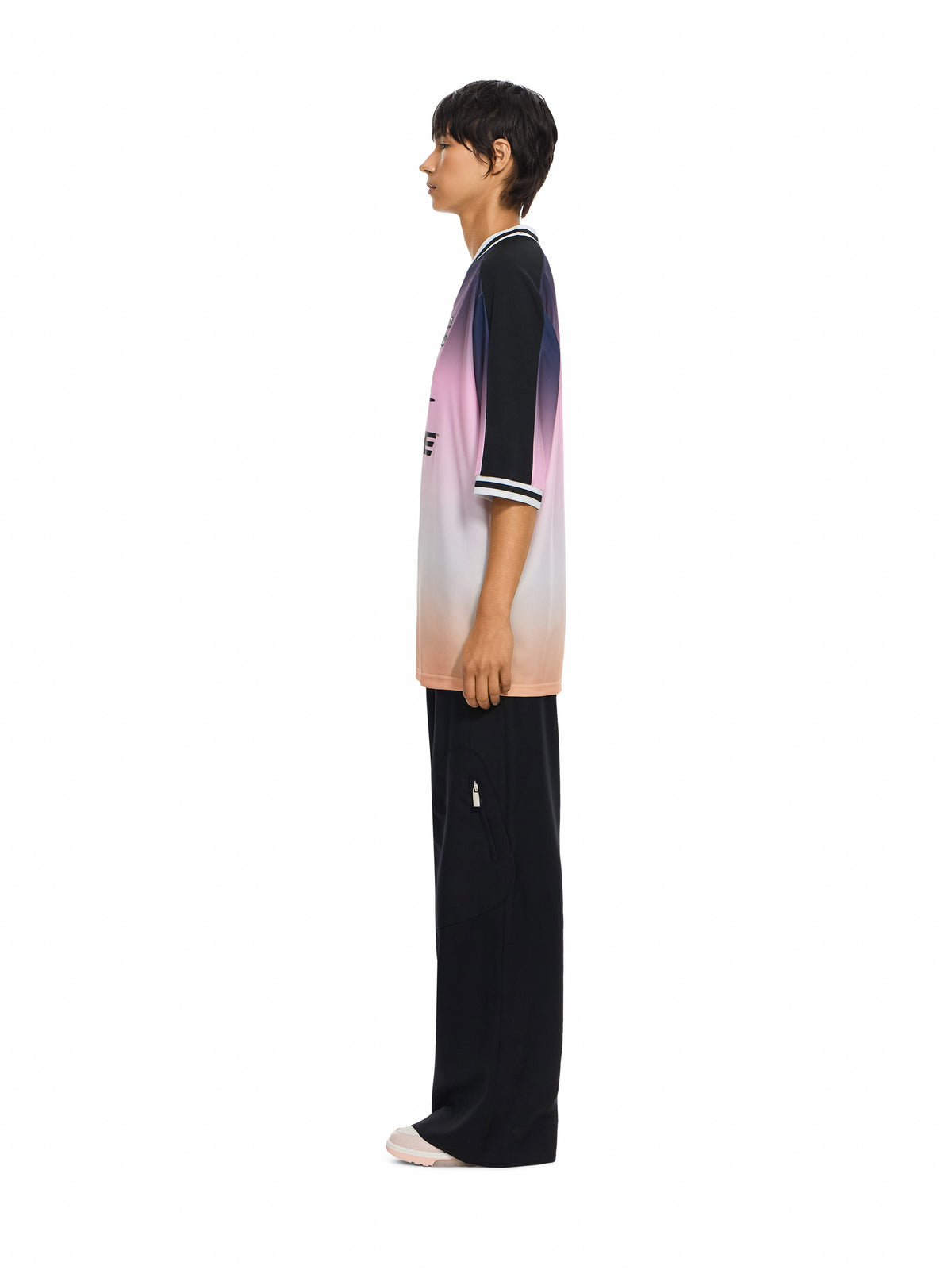 OFF WHITE Degrade Soccer T-Shirt Bellini Black 2FA00642T