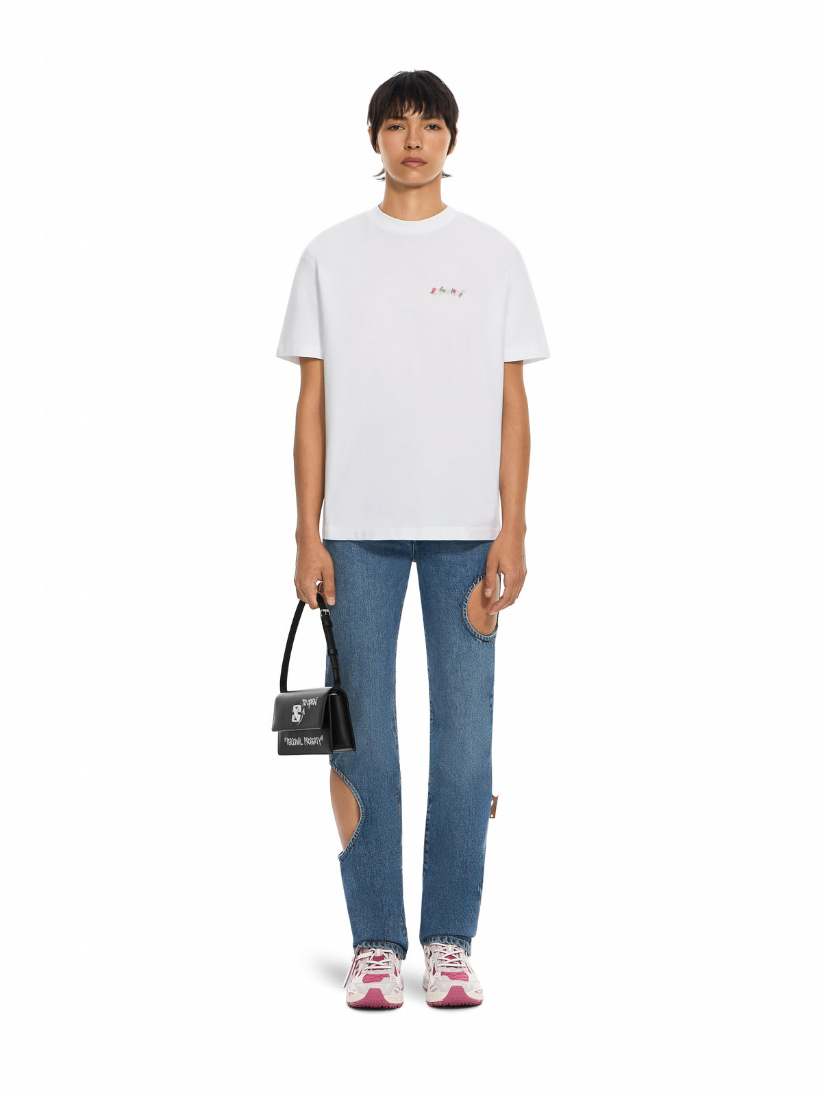 OFF WHITE Arrow Chine Flower T-Shirt White Hawthorn Rose 2FA00645T