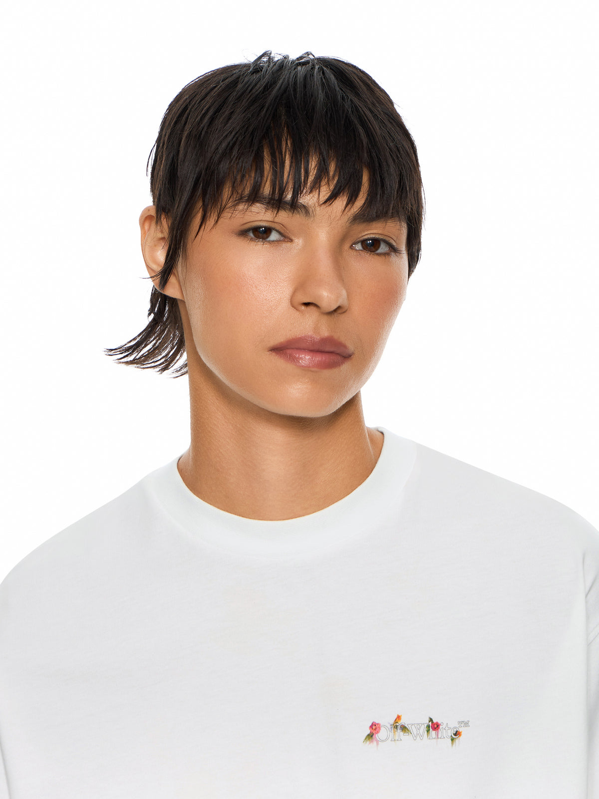 OFF WHITE Arrow Chine Flower T-Shirt White Hawthorn Rose 2FA00645T