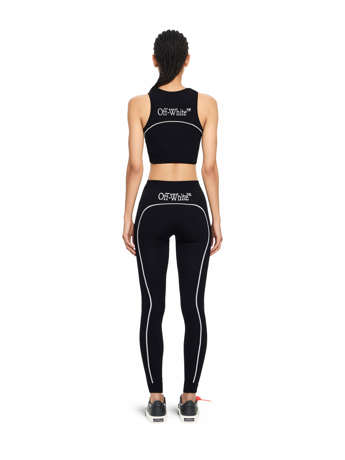 OFF WHITE Off Stamp Seamless Crop Top Black-White 2FA00661T