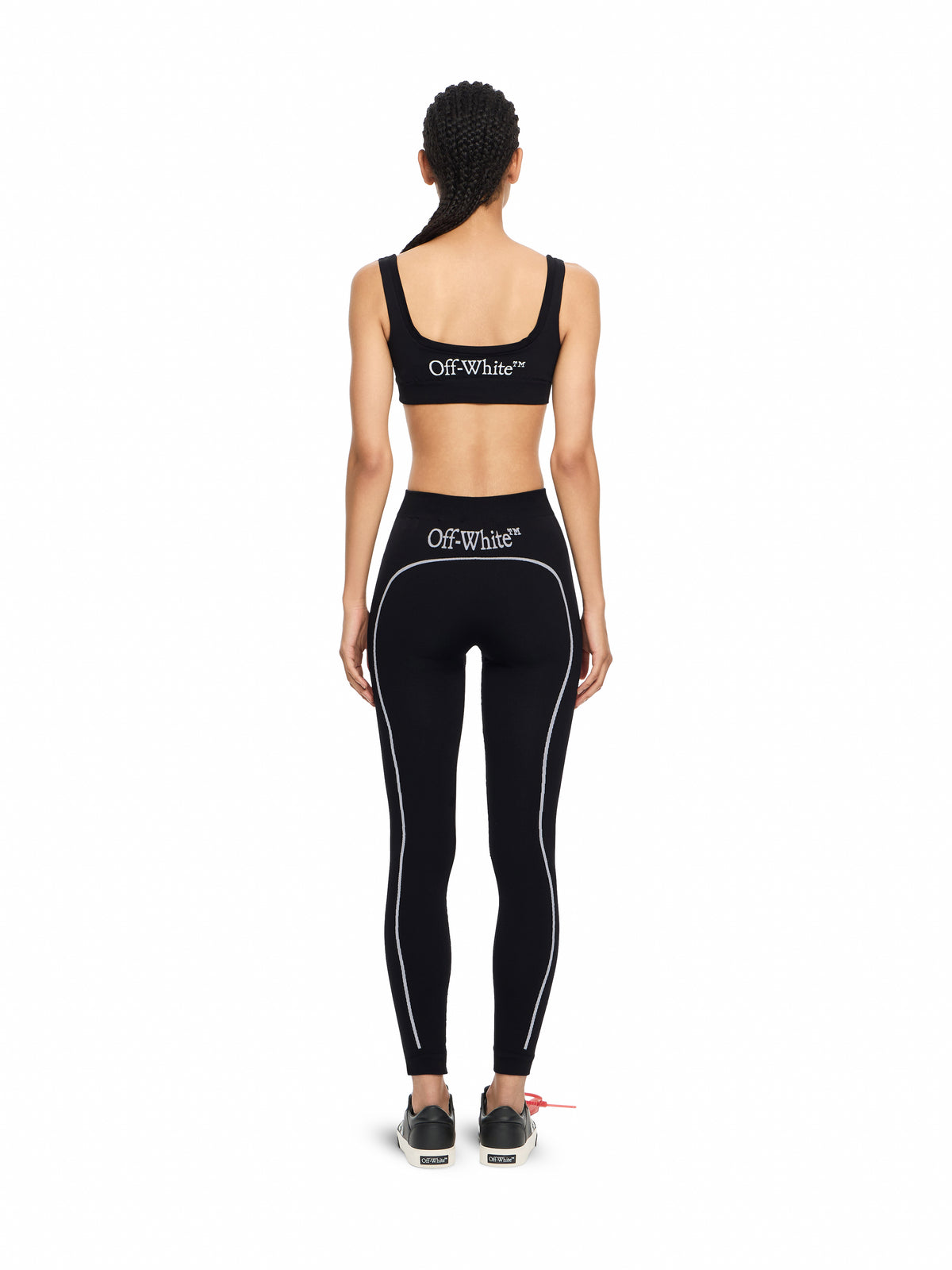 OFF WHITE Off Stamp Seamless Bra Black-White 2FA00669T
