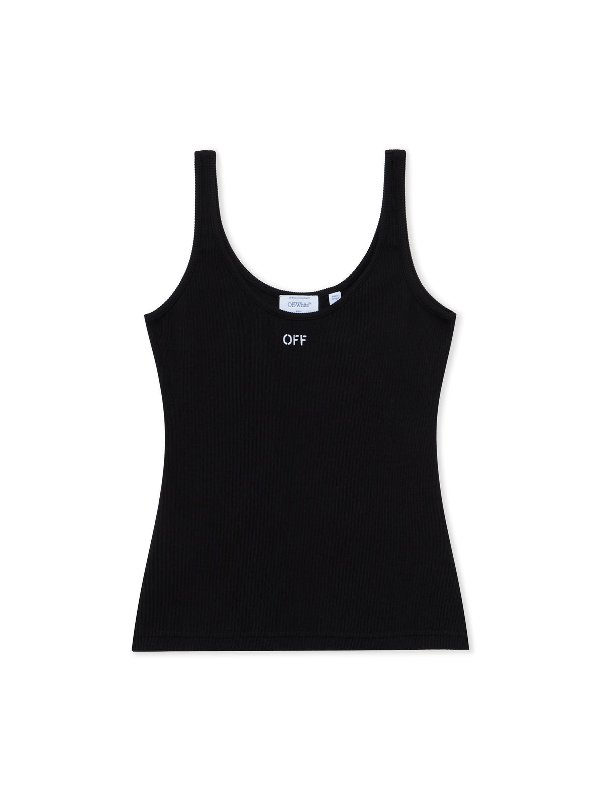 OFF WHITE Off Stamp Rib Tank Top Black-White 2FA00672T