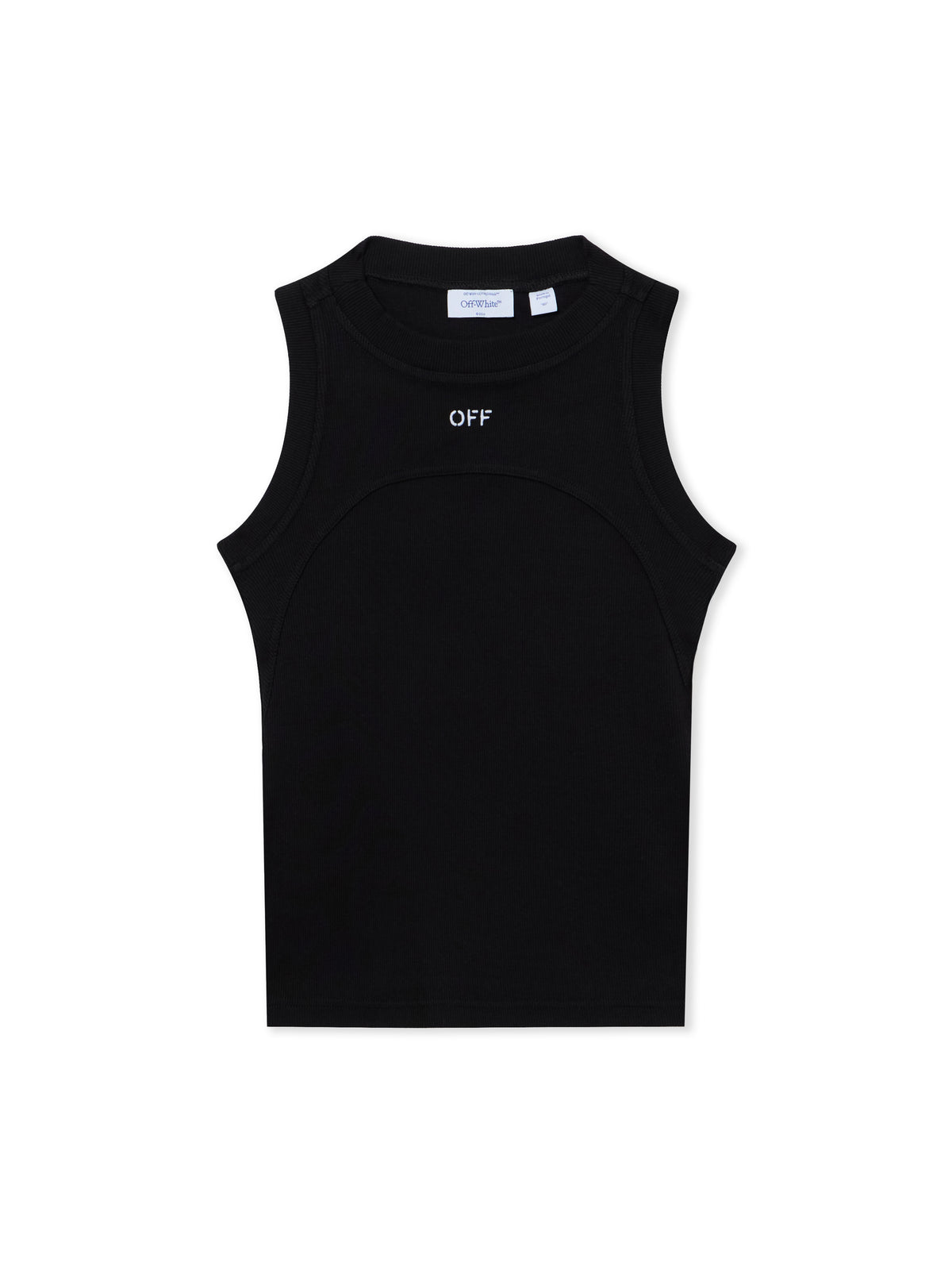 Off Stamp Rib Round Tank Top
