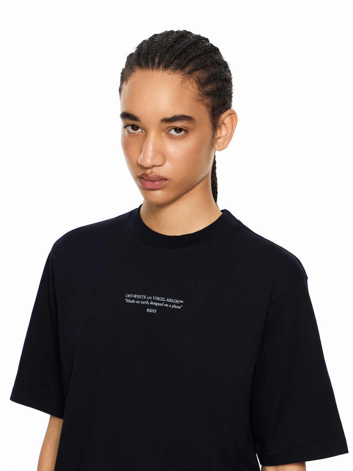 OFF WHITE Statement Boxy Tee Black-White 2FA00675T