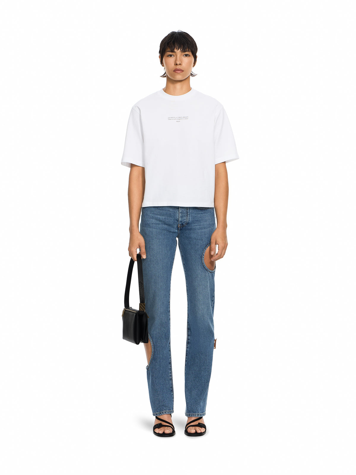 OFF WHITE Statement Boxy Tee White-Black 2FA00675T