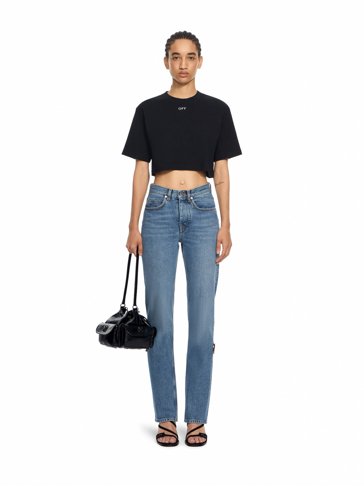 Off Stamp Rib Cropped Tee