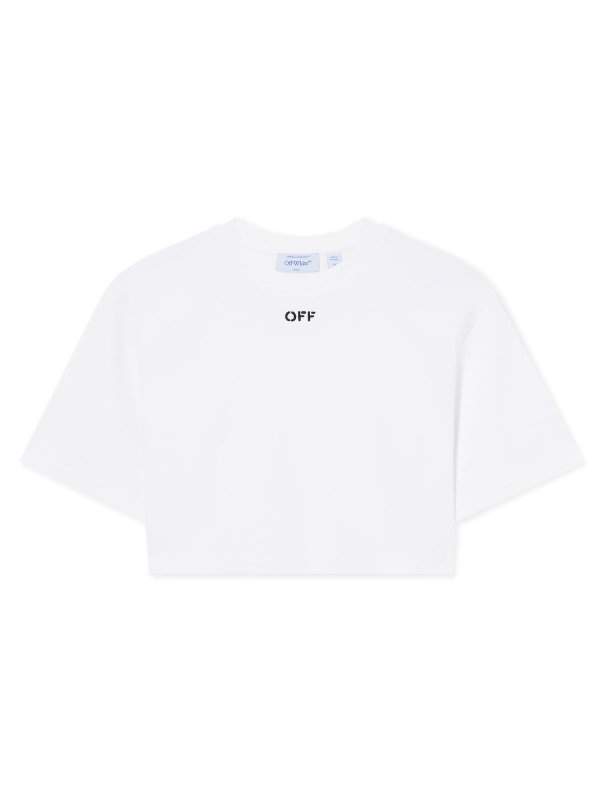 OFF WHITE Off Stamp Rib Cropped Tee White-Black 2FA00678T