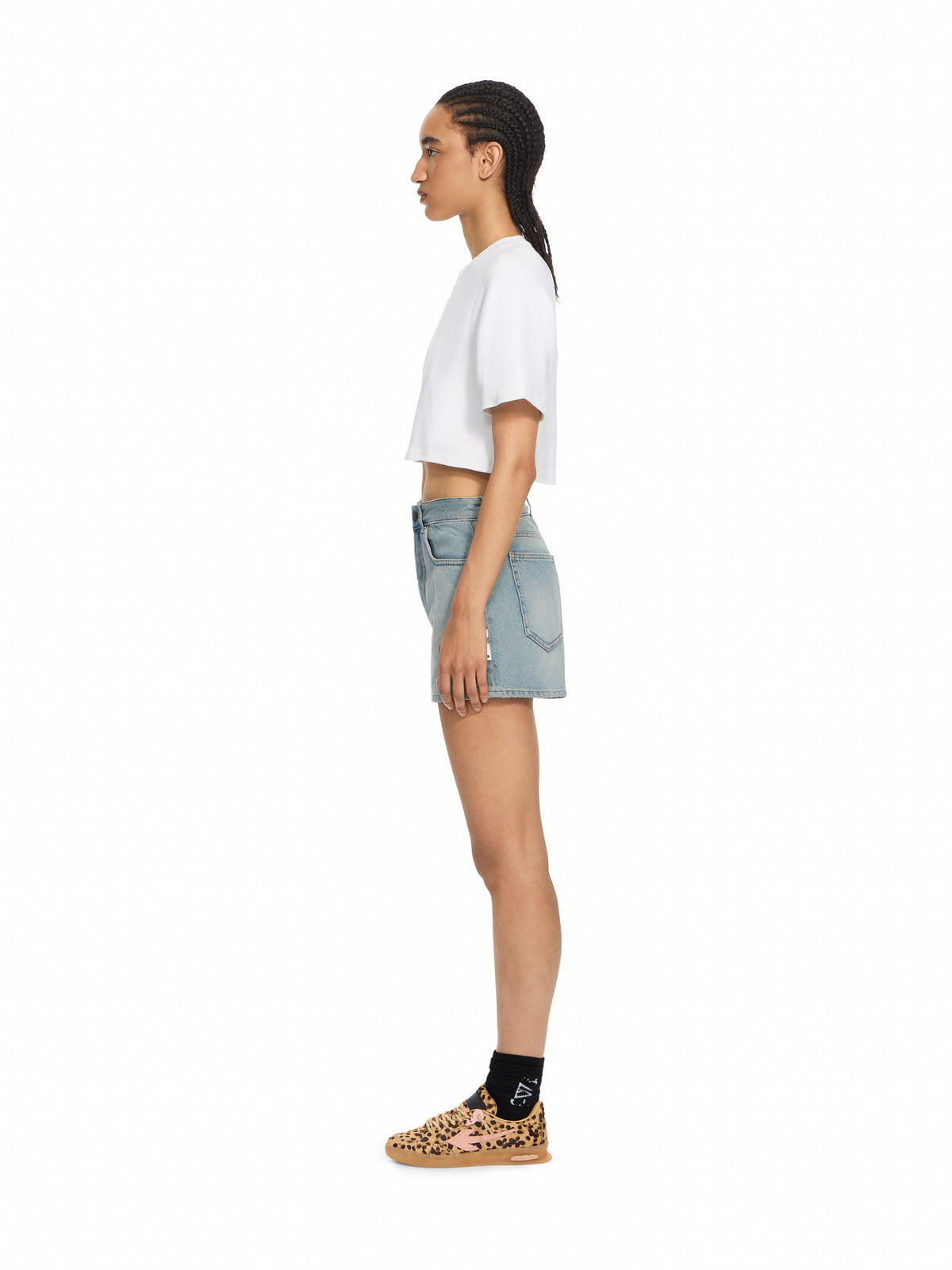 OFF WHITE Off Stamp Rib Cropped Tee White-Black 2FA00678T