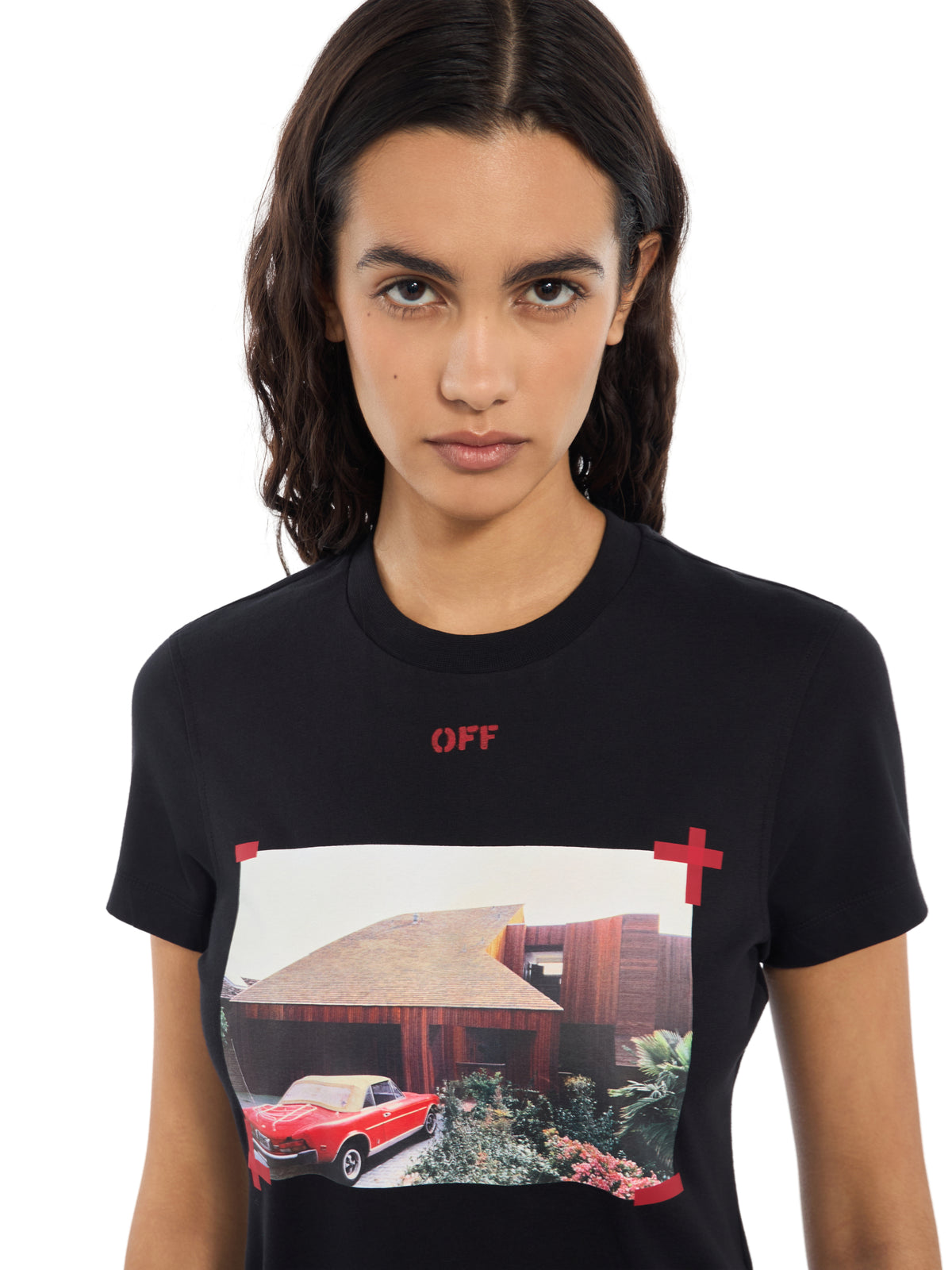 OFF WHITE Mr. Davis Architecture Slim T-Shirt Black-Black 2FA00774T