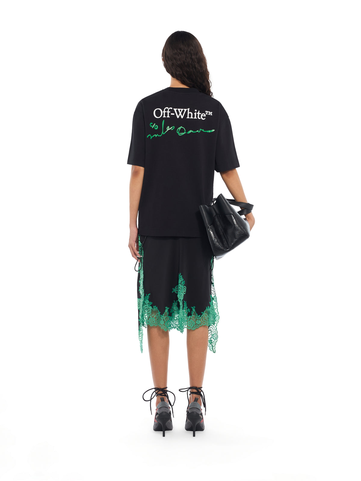 OFF WHITE Mr. Davis League Skate T-Shirt Black-Black 2FA00884T