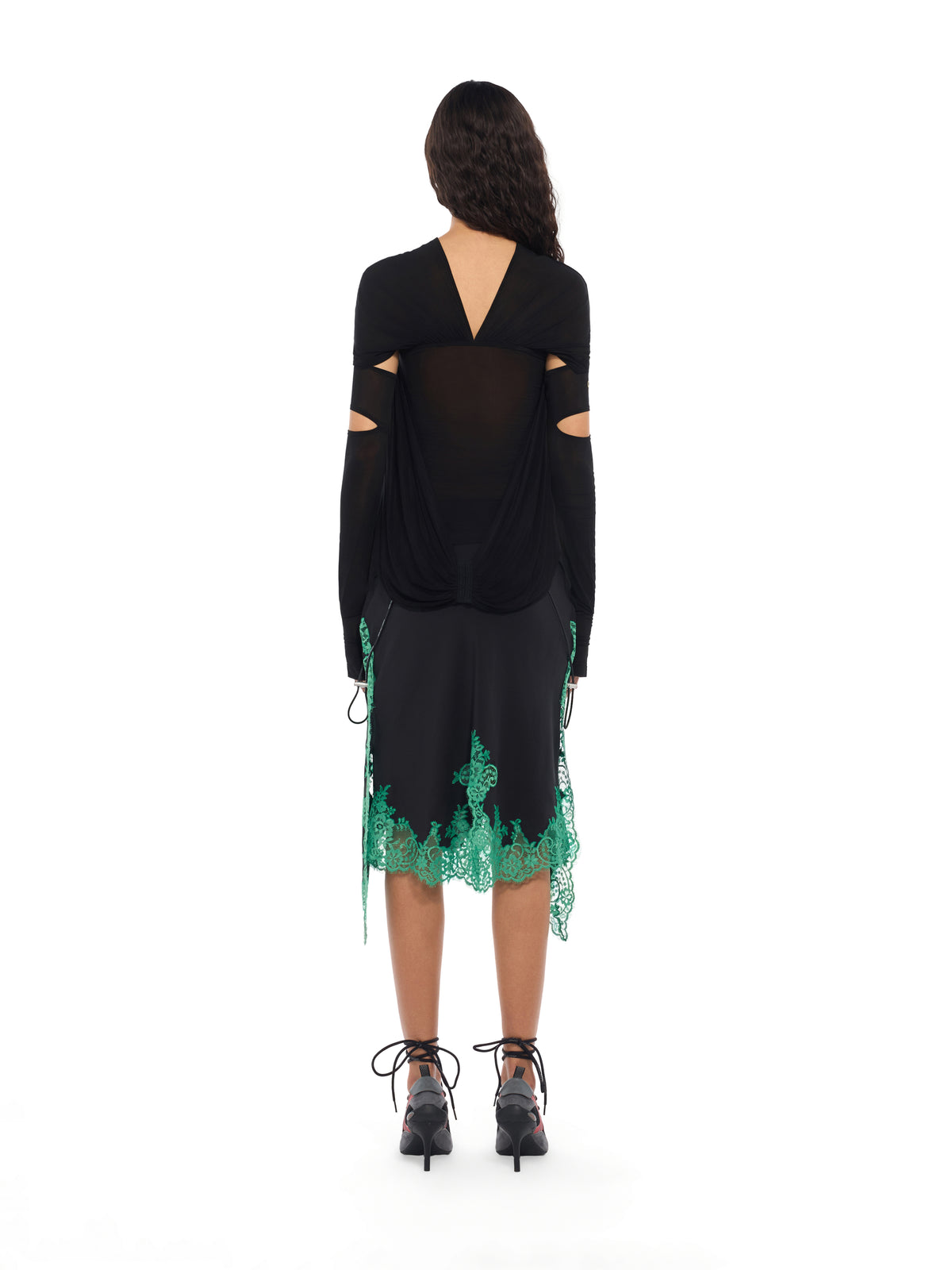 OFF WHITE Light Jersey Cross Collar Top Black-Black 2FB00827T