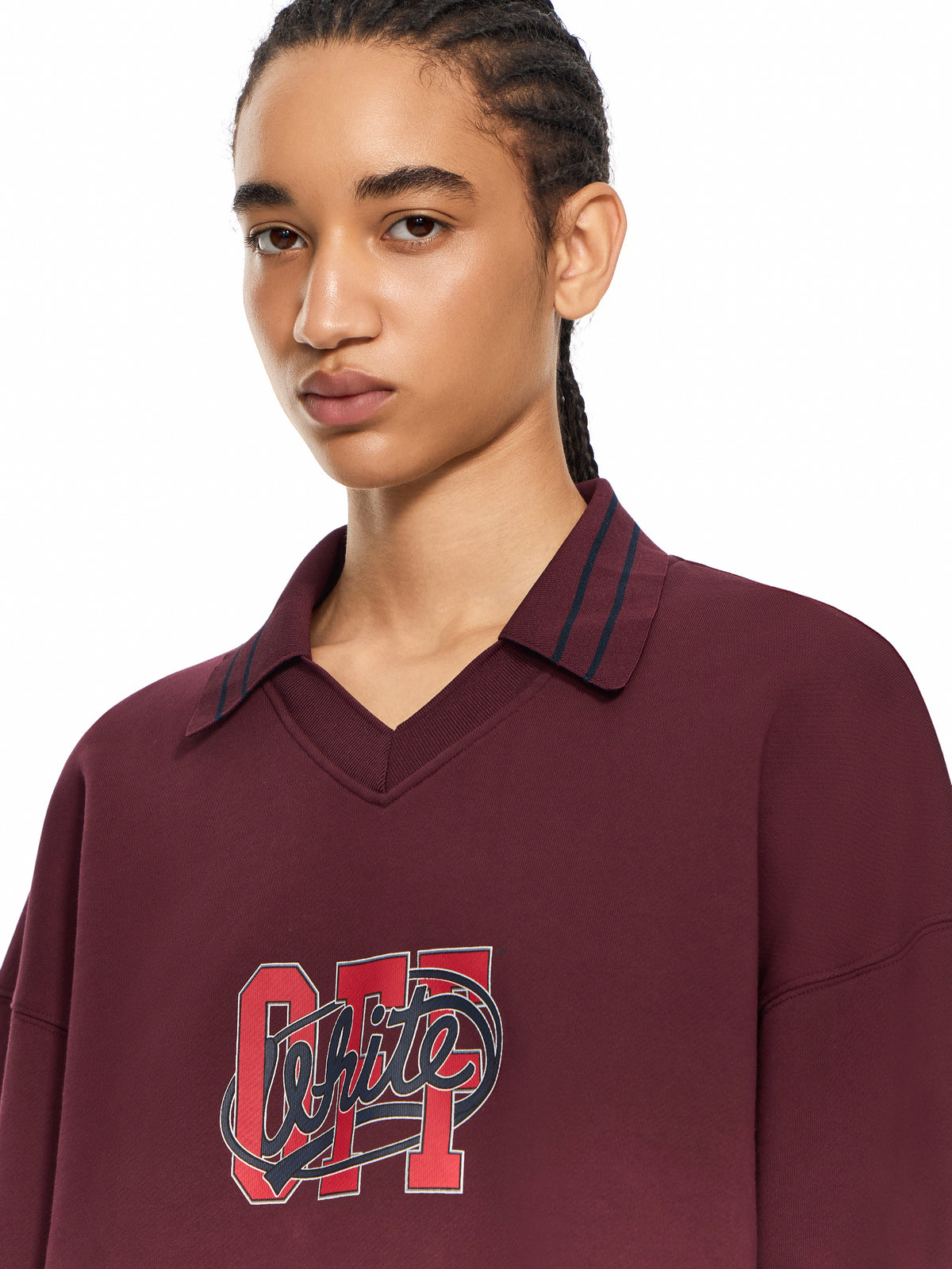 OFF WHITE Off College Crop Polo Crewneck Port Royal - Dark Sapphire 2FE00336T