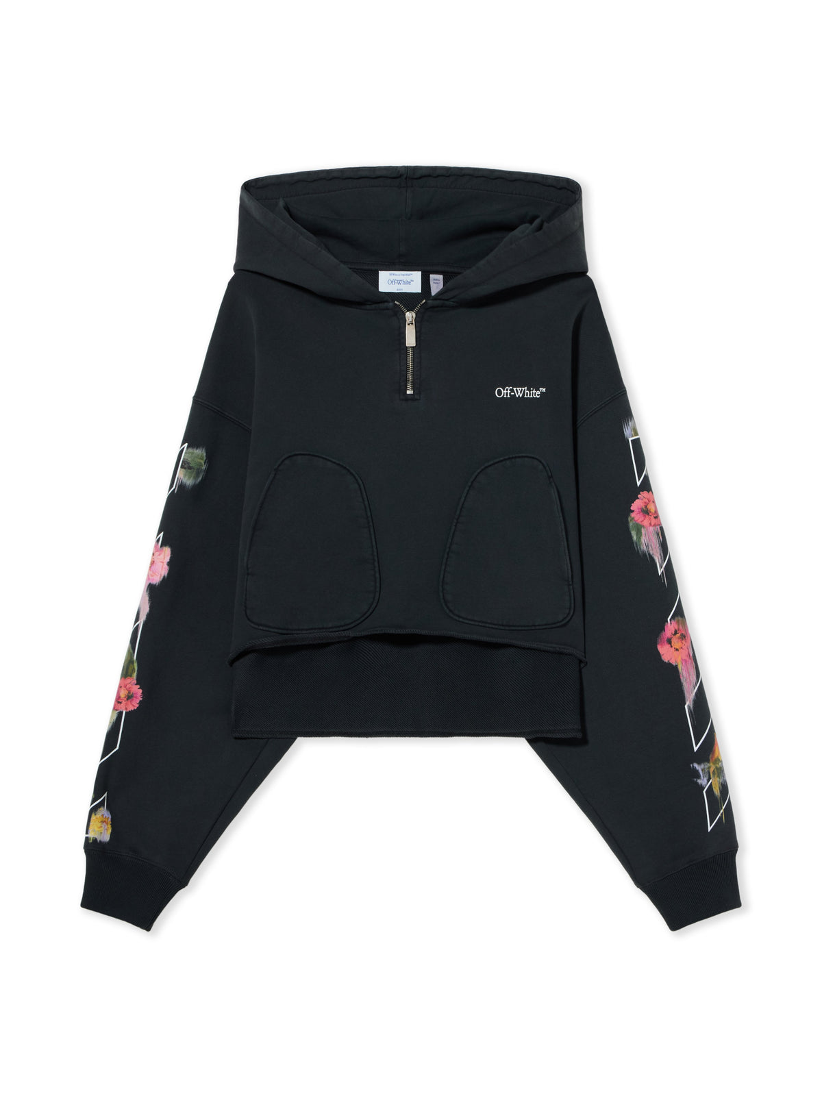 Bookish Flower Poket Crop Hoodie