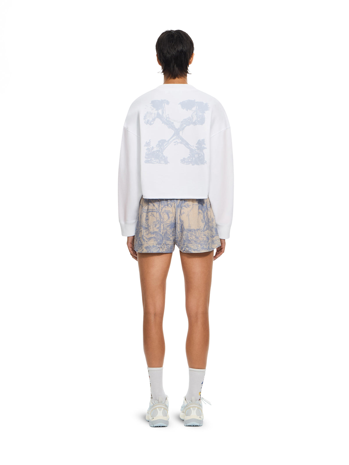 OFF WHITE City Nature Arrow Cropped Crewneck Ivory Heather 2FE00514T