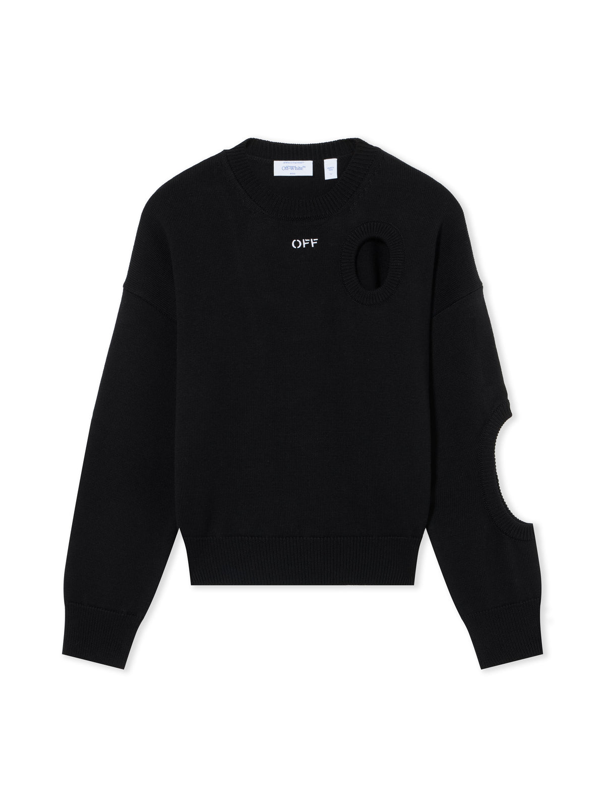 OFF WHITE Meteor Cropped Knit Sweater Black-White 2FE00527T