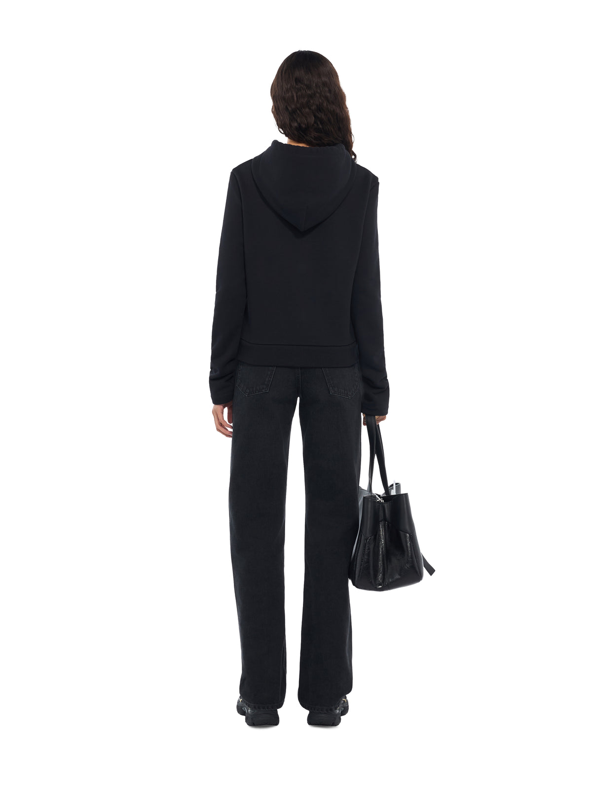 OFF WHITE Eyelet Meteor Slim Hoodie Black-Black 2FE00855T