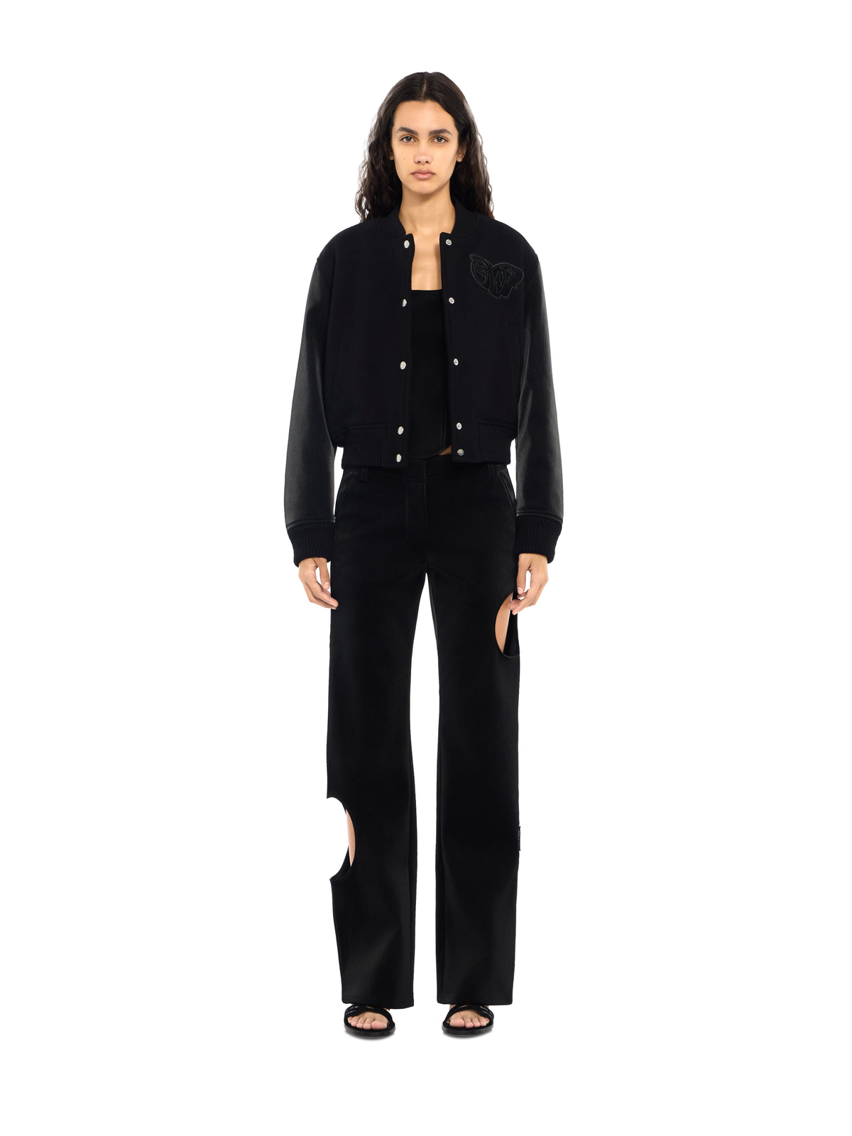 Velvet-Coated Varsity Jacket