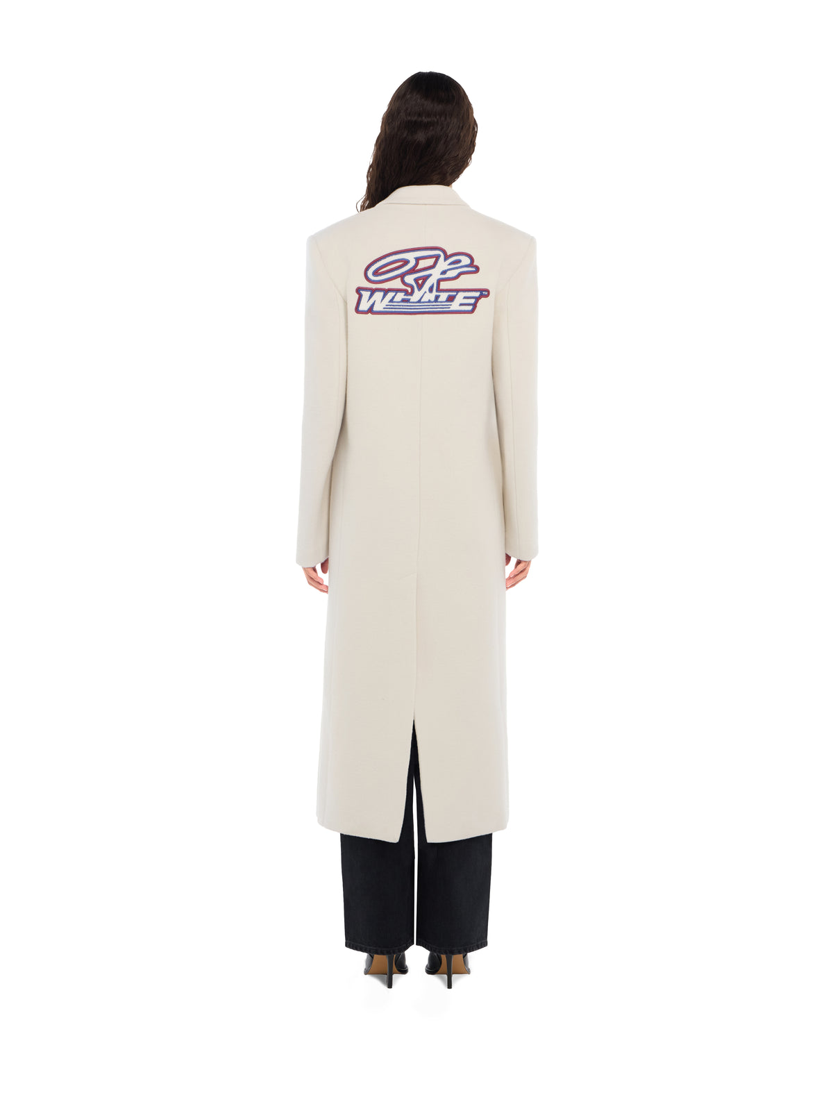 OFF WHITE Racing Long Coat Egret Hawthorn Rose 2FG00472T