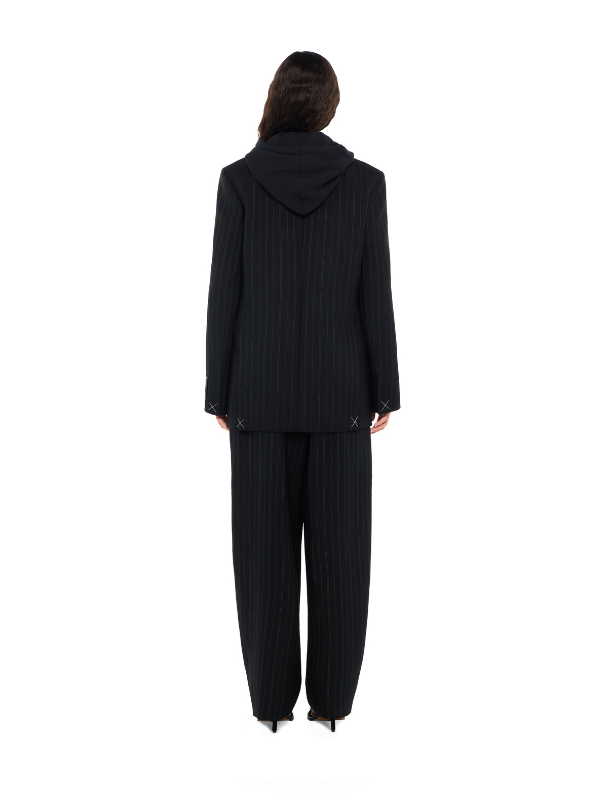 OFF WHITE Pinstripe Tomboy Blazer Black Hemloch 2FG00476T