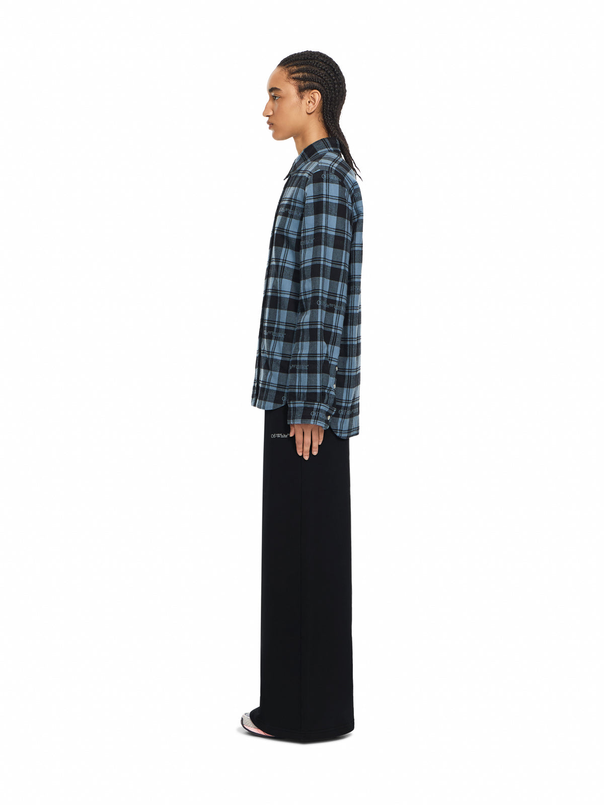 OFF WHITE Check Flannel Padded Overshirt Citadel Black 2FG00659T