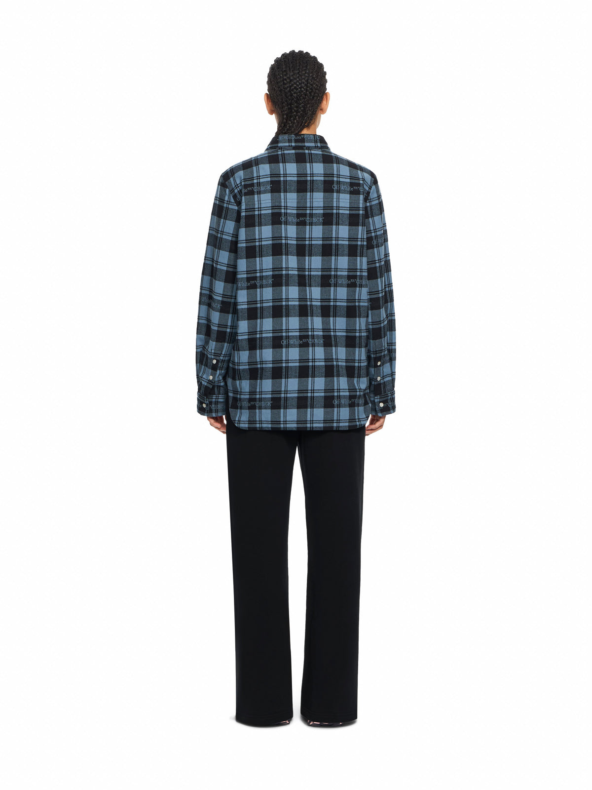 OFF WHITE Check Flannel Padded Overshirt Citadel Black 2FG00659T