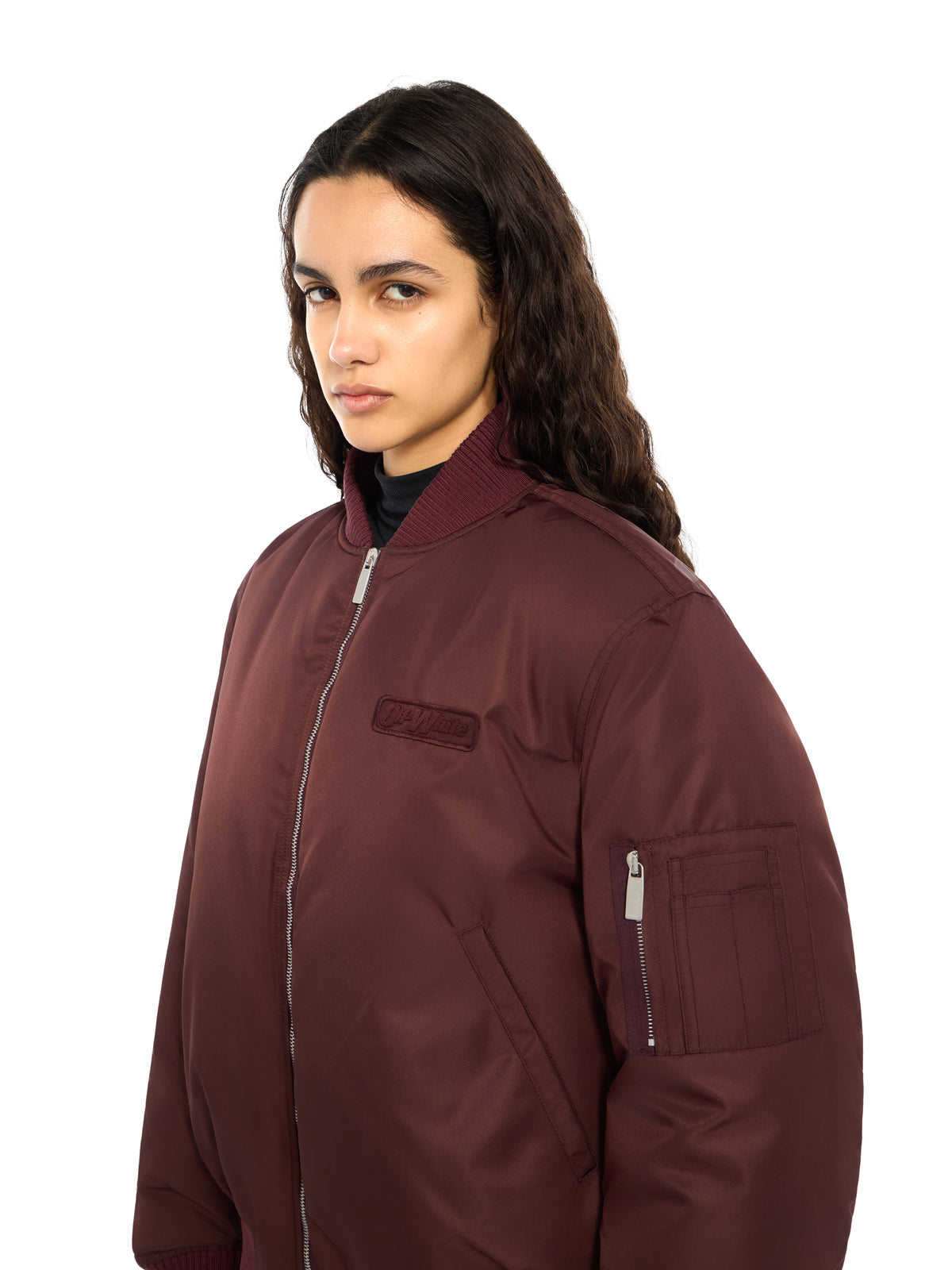 OFF WHITE Embroidered Logo Bomber Jacket Port Royal Port Royal 2FG00660T