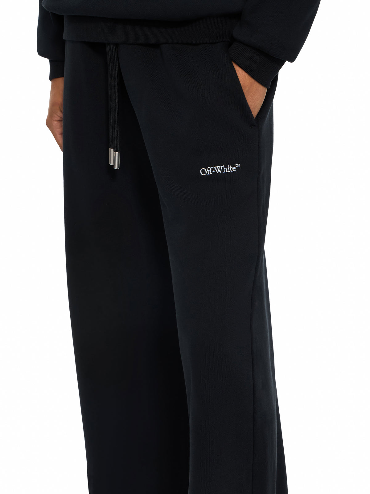 OFF WHITE Bookish Logo Sweatpants Black-White 2FH00338B