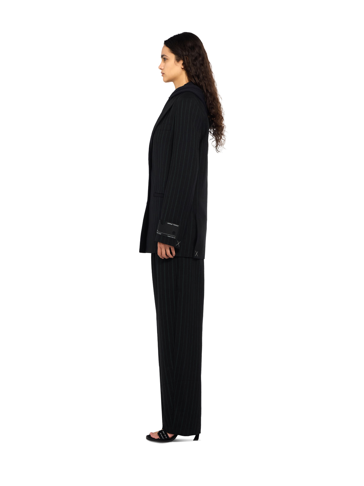OFF WHITE Pinstripe Balloon Pants Black Hemloch 2FH00356B