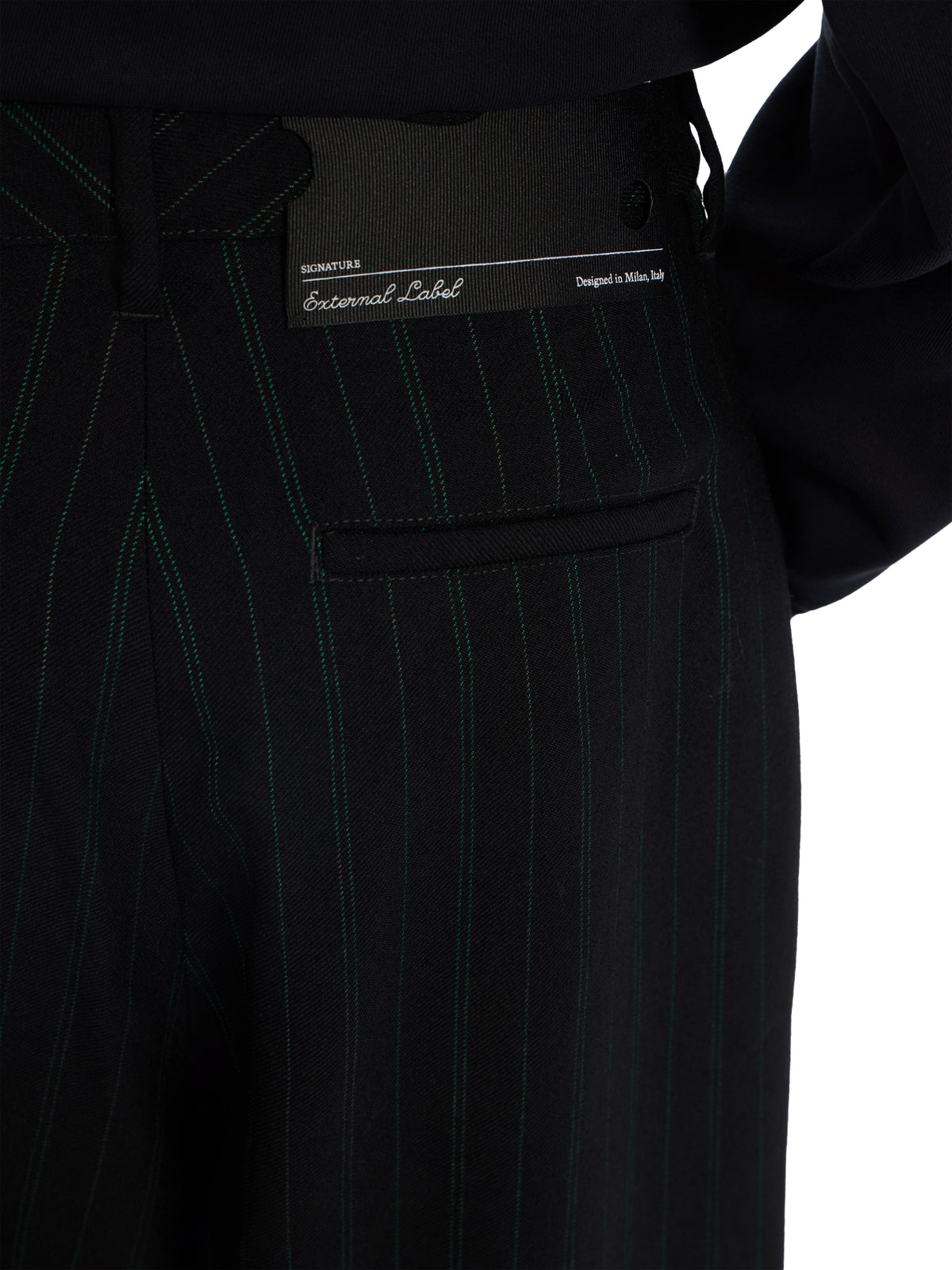 OFF WHITE Pinstripe Balloon Pants Black Hemloch 2FH00356B