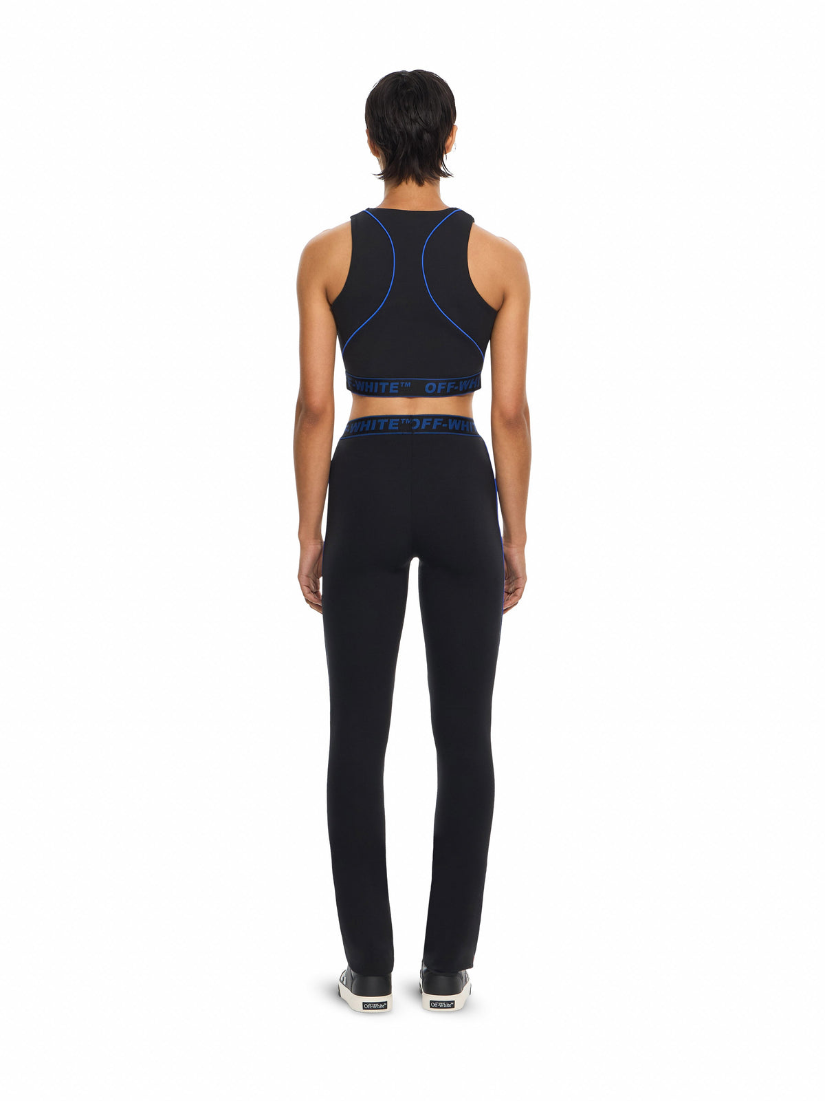 OFF WHITE Logoband Lycra Leggings Black-Electric Blue 2FH00363B