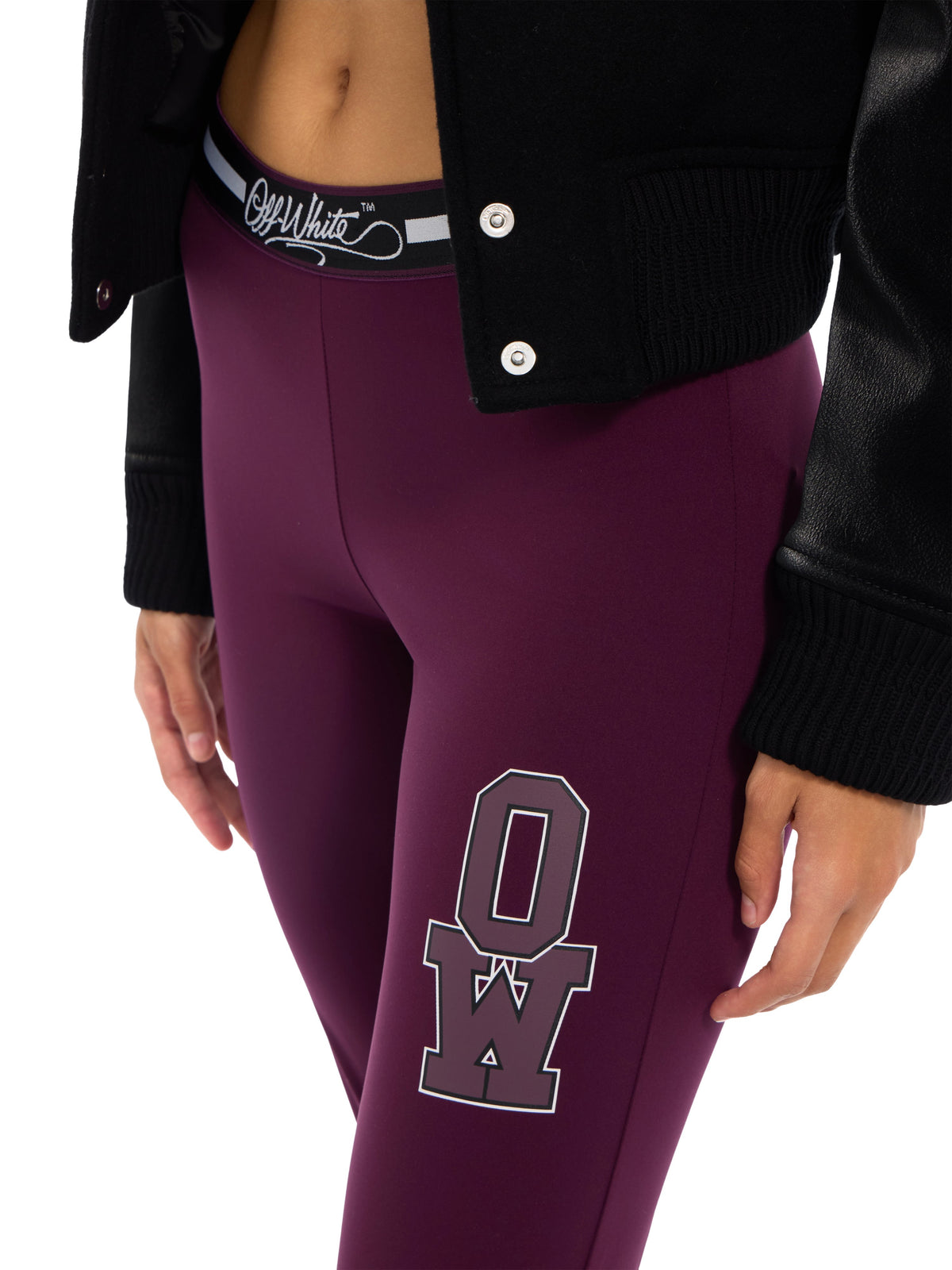 OFF WHITE College Band Logo Leggings Port Royal Dark Sapphire 2FH00390B