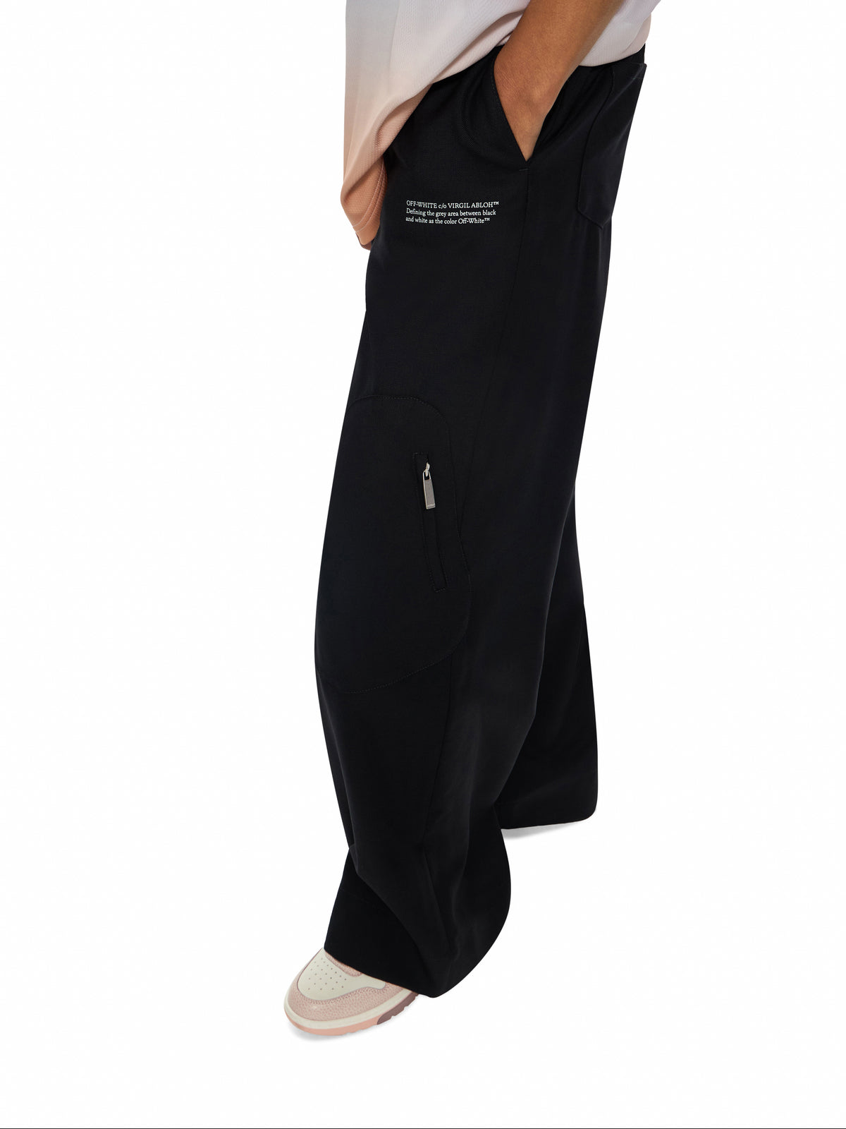 OFF WHITE Light Wool Corporate Toybox Trousers Black-White 2FH00598B