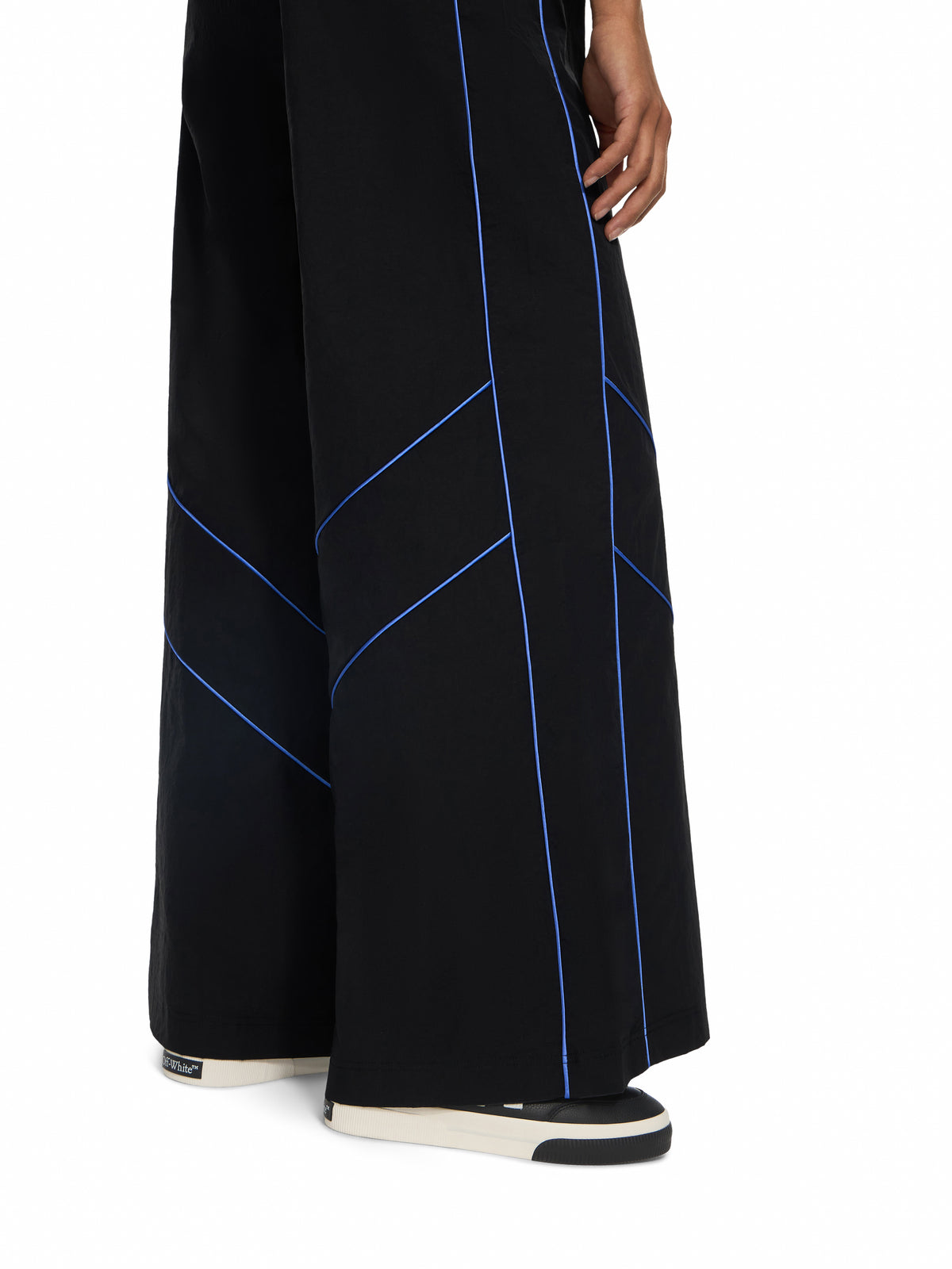 OFF WHITE Logoband Nylon Pants Black-Electric Blue 2FH00609B