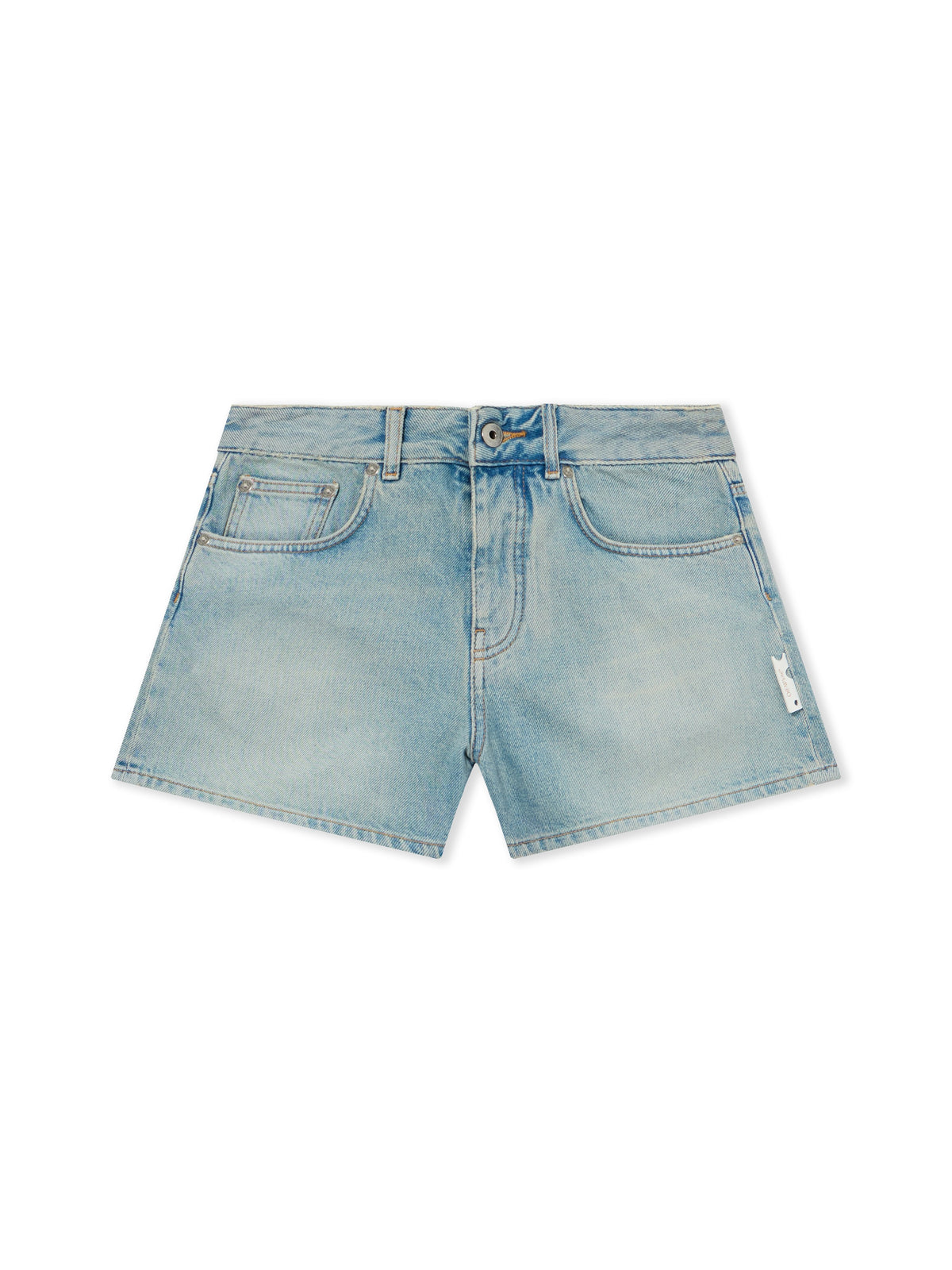 College Patch Denim Shorts