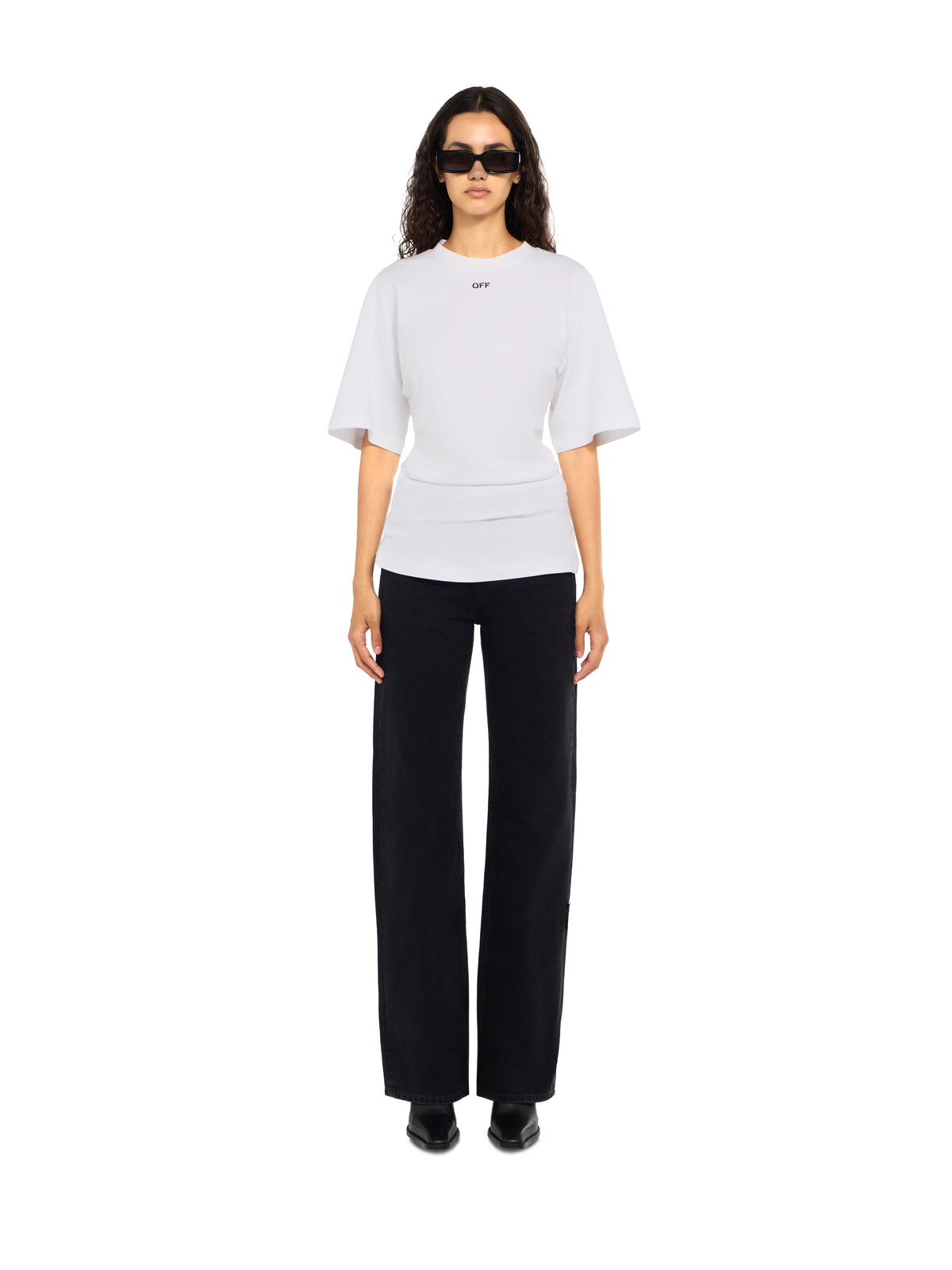 OFF WHITE Susy Denim Pants Stone Raw Black Black 2FM00582B