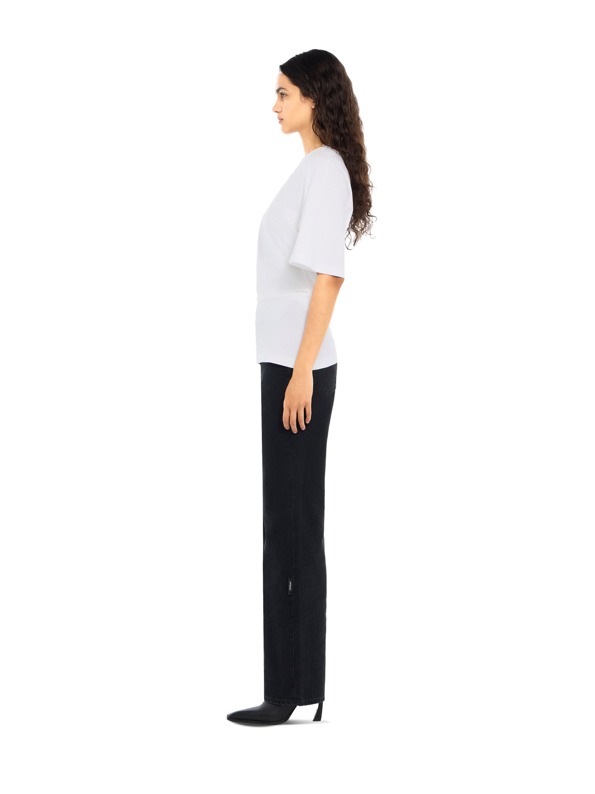 OFF WHITE Susy Denim Pants Stone Raw Black Black 2FM00582B