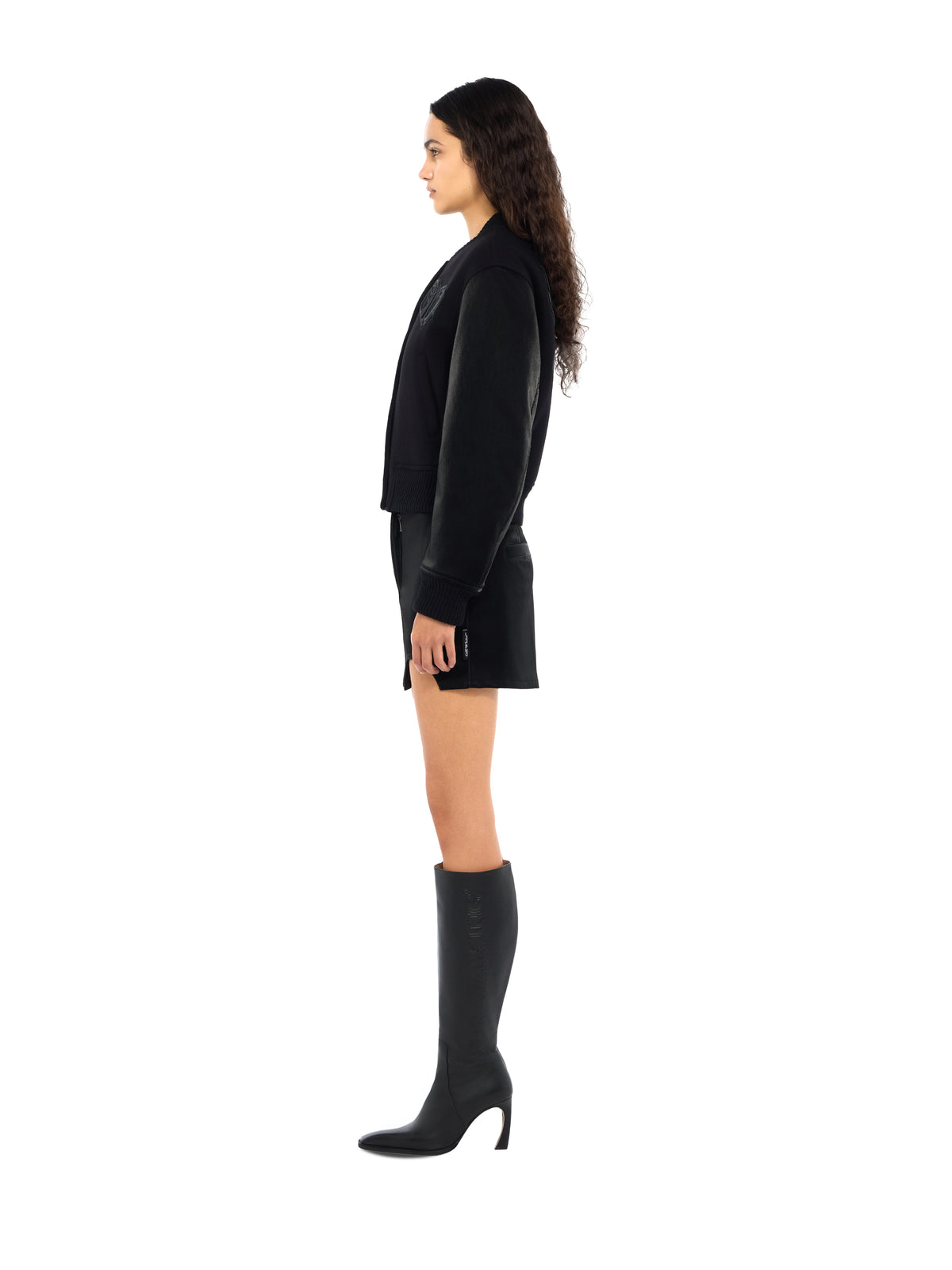 OFF WHITE Velvet-Coated Meteor Mini Skirt Black-Black 2FS00373B