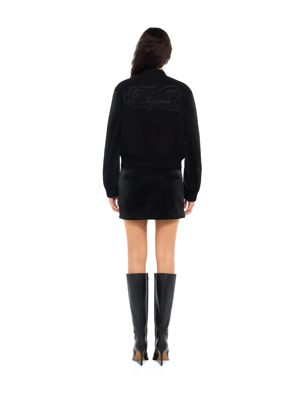 OFF WHITE Velvet-Coated Meteor Mini Skirt Black-Black 2FS00373B