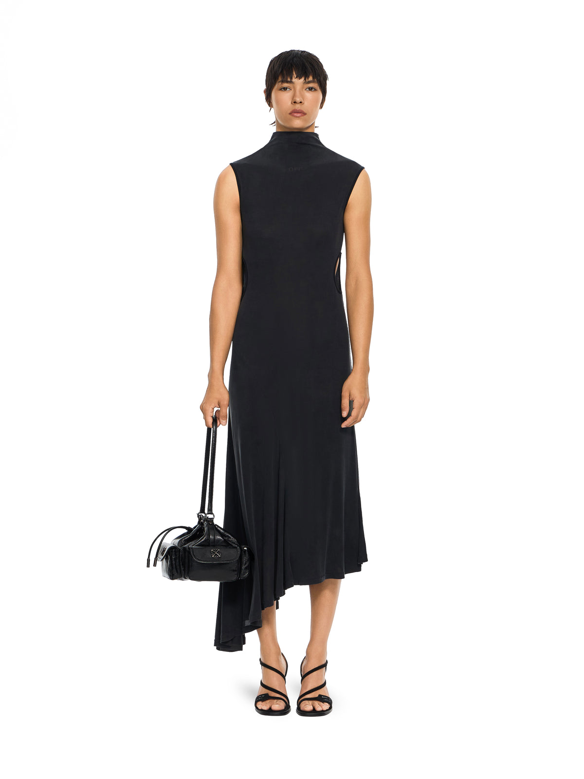 Cupro Rib Meteor Asymmetric Dress