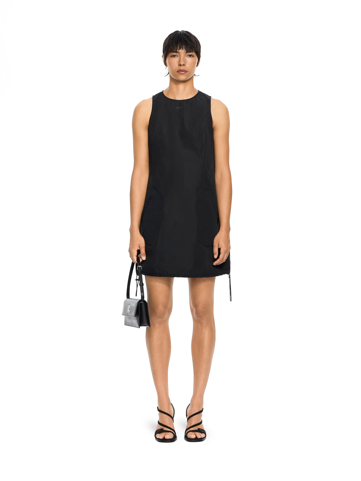 OFF WHITE Tech Taffeta Pocket Mini Dress Black-Black 2FU00352T