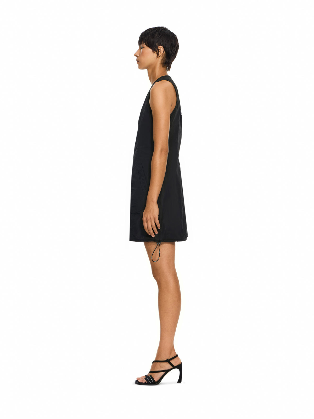 OFF WHITE Tech Taffeta Pocket Mini Dress Black-Black 2FU00352T