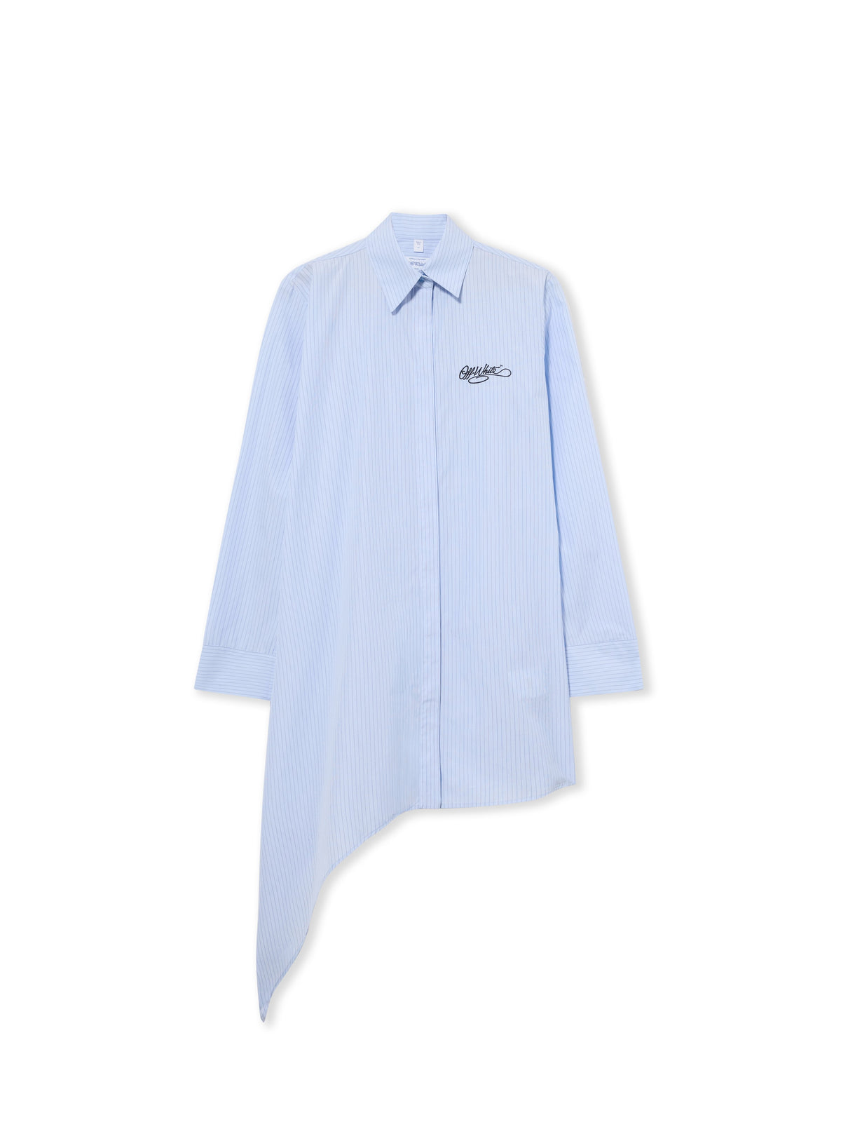 OFF WHITE Striped Poplin Asymmetric Shirt Dress Heather Dark Sapphire 2FU00398T
