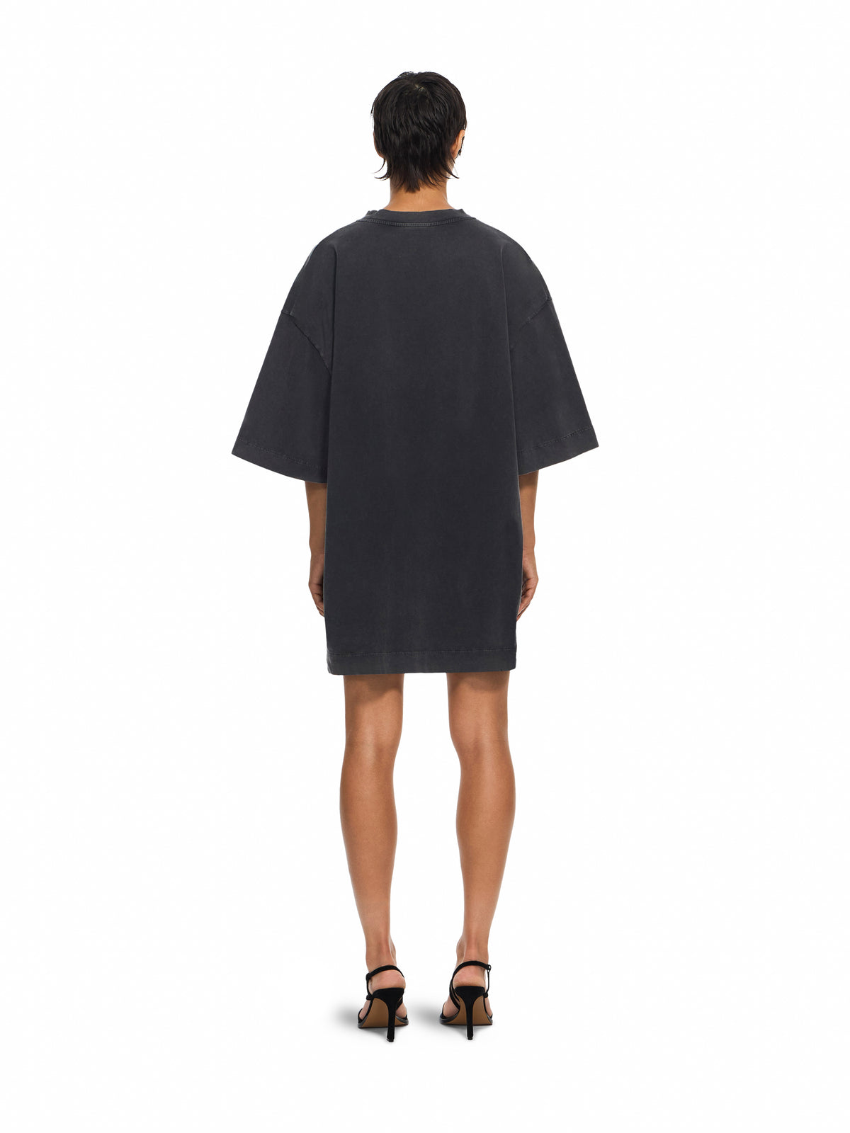 OFF WHITE Dreaming Narciso T-Shirt Dress Fade Out Black White 2FU00594T