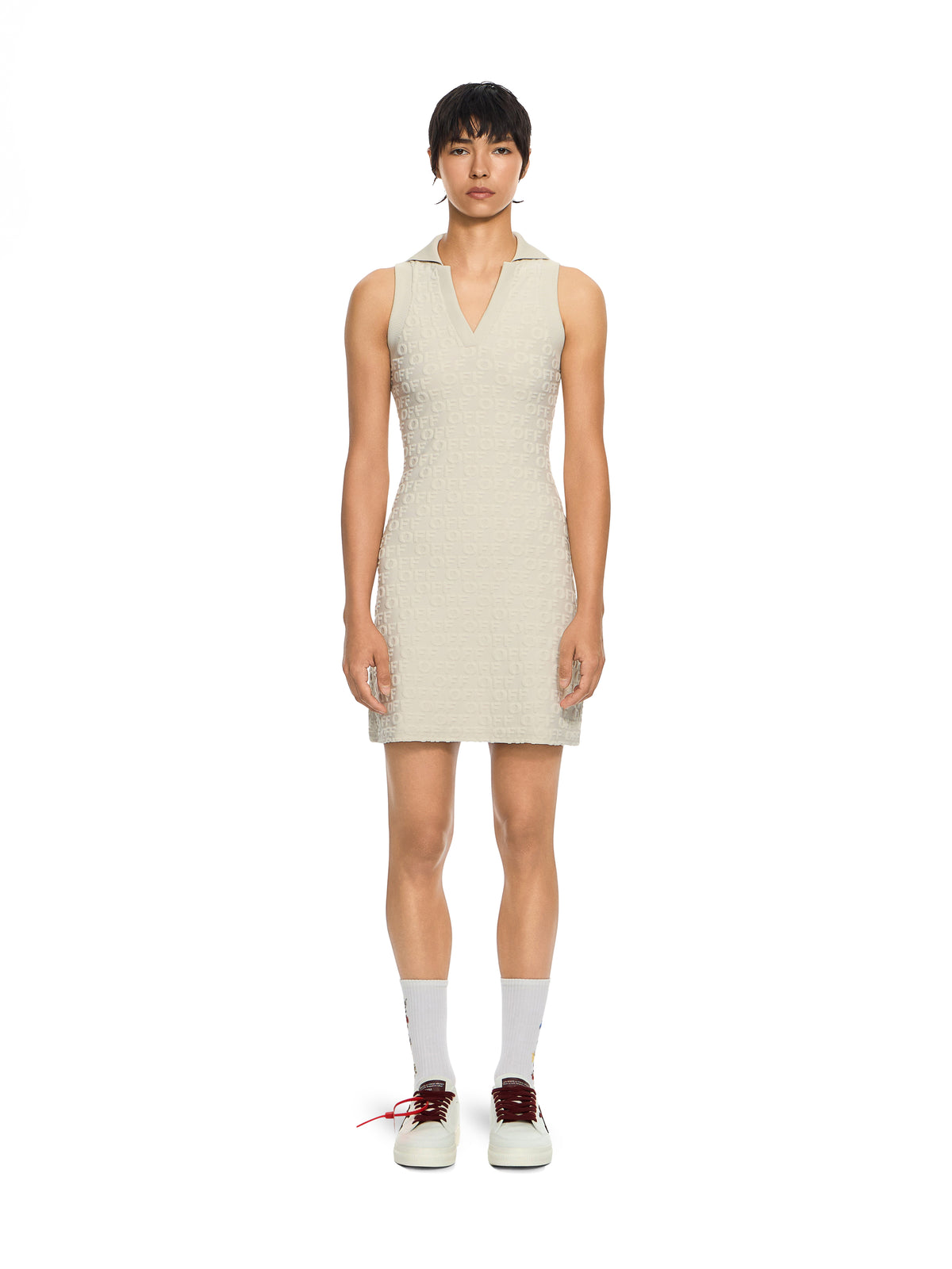 OFF WHITE Terry Off Polo Dress Beige-No Color 2FU00712T