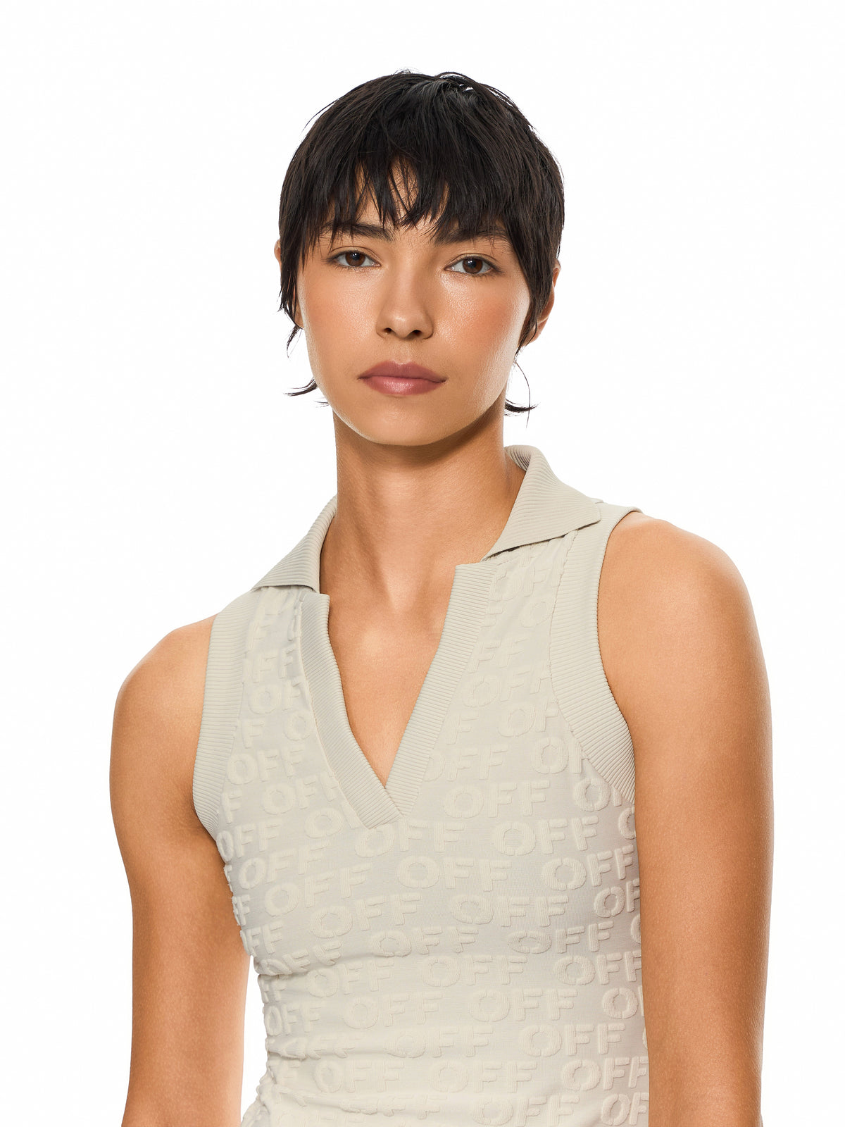 OFF WHITE Terry Off Polo Dress Beige-No Color 2FU00712T